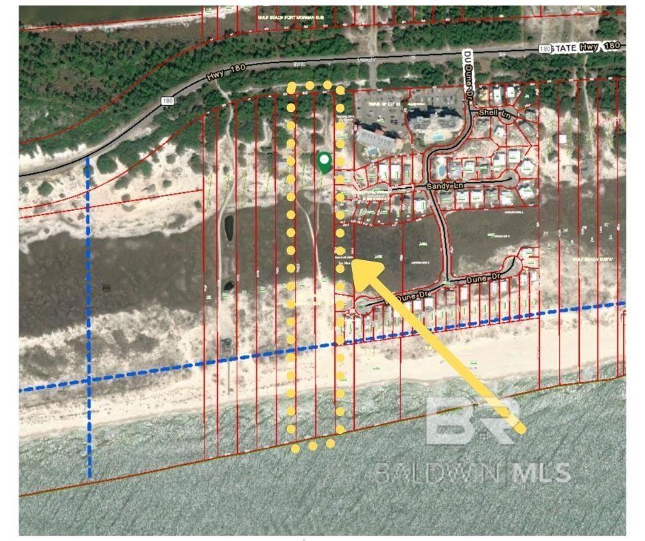 Incredible opportunity to develop this pristine 8+/- Acre Gulf front property with 200' total of water front in Fort Morgan. These are lots 6 & 7 and will only be sold together. Both lots (PPIN #021601 & #039516) are zoned RTF-4 in Planning District 25 section 2.3.25 which is 2 family residential. Build a Duplex or dream home high up on the dune with no flood insurance required and enjoy the vast views of the Gulf of Mexico.  Best part is there is a Beautifully updated 6 bedroom, 4 bath beach home on lot 6 that is bringing in around $110k per year in rent with a Tiny House that does around $30k per year sitting up high on the dune with incredible views. Have great income while you build your dream home for investment or to sell. Both lots must be sold together. Seller will not sell separate. Come get your slice of paradise and build your dream home today.