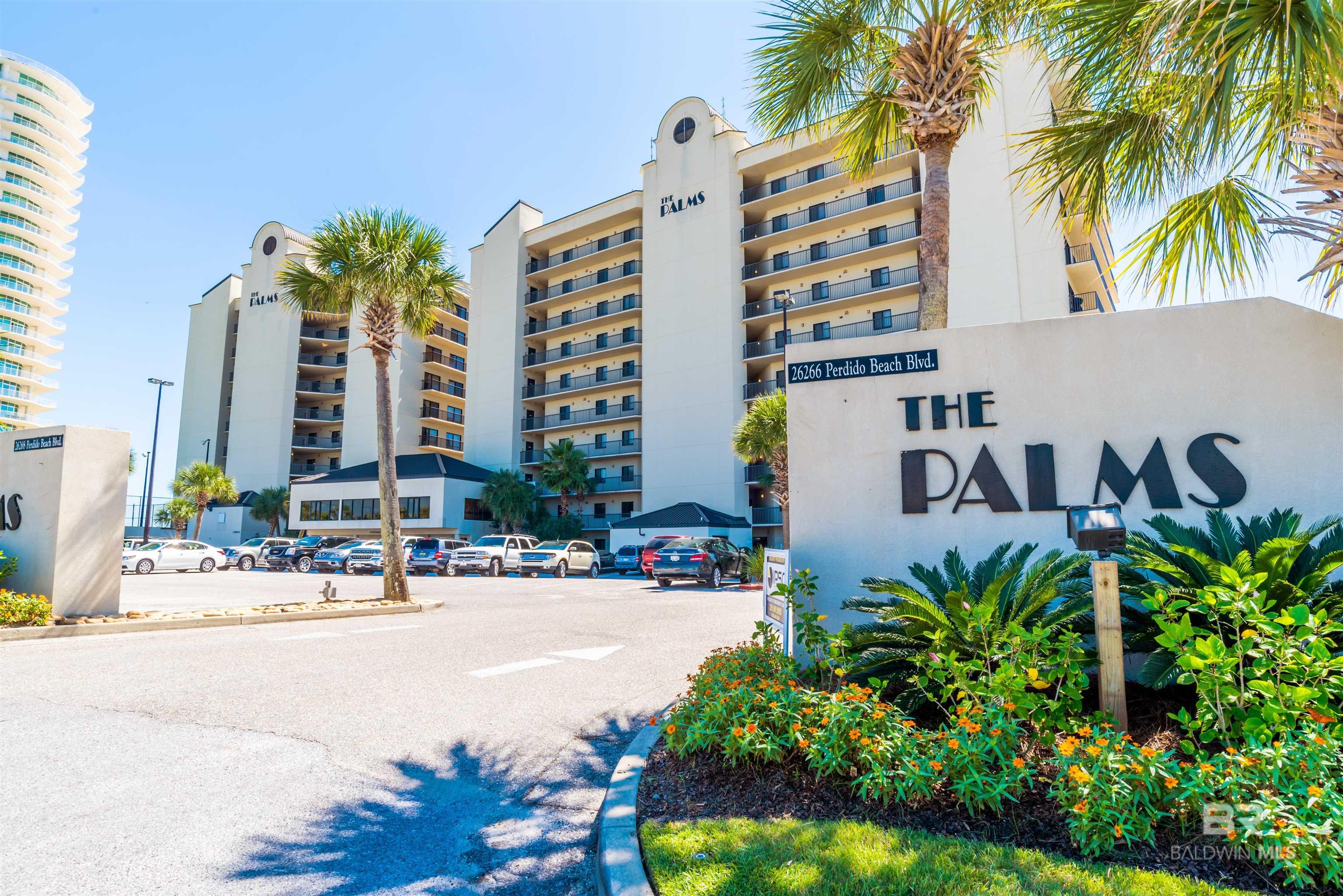 Welcome to The Palms in Orange Beach! This 6th floor large 2 bedroom 2 bathroom Gulf front condo is freshly painted throughout, walls, trim, and doors as well as having a new living room furniture and artwork. Enjoy views from the primary bedroom or walk out on the oversized balcony to relax. This condo offers a large kitchen with granite and is ready for your next getaway!! Schedule your showing today!
