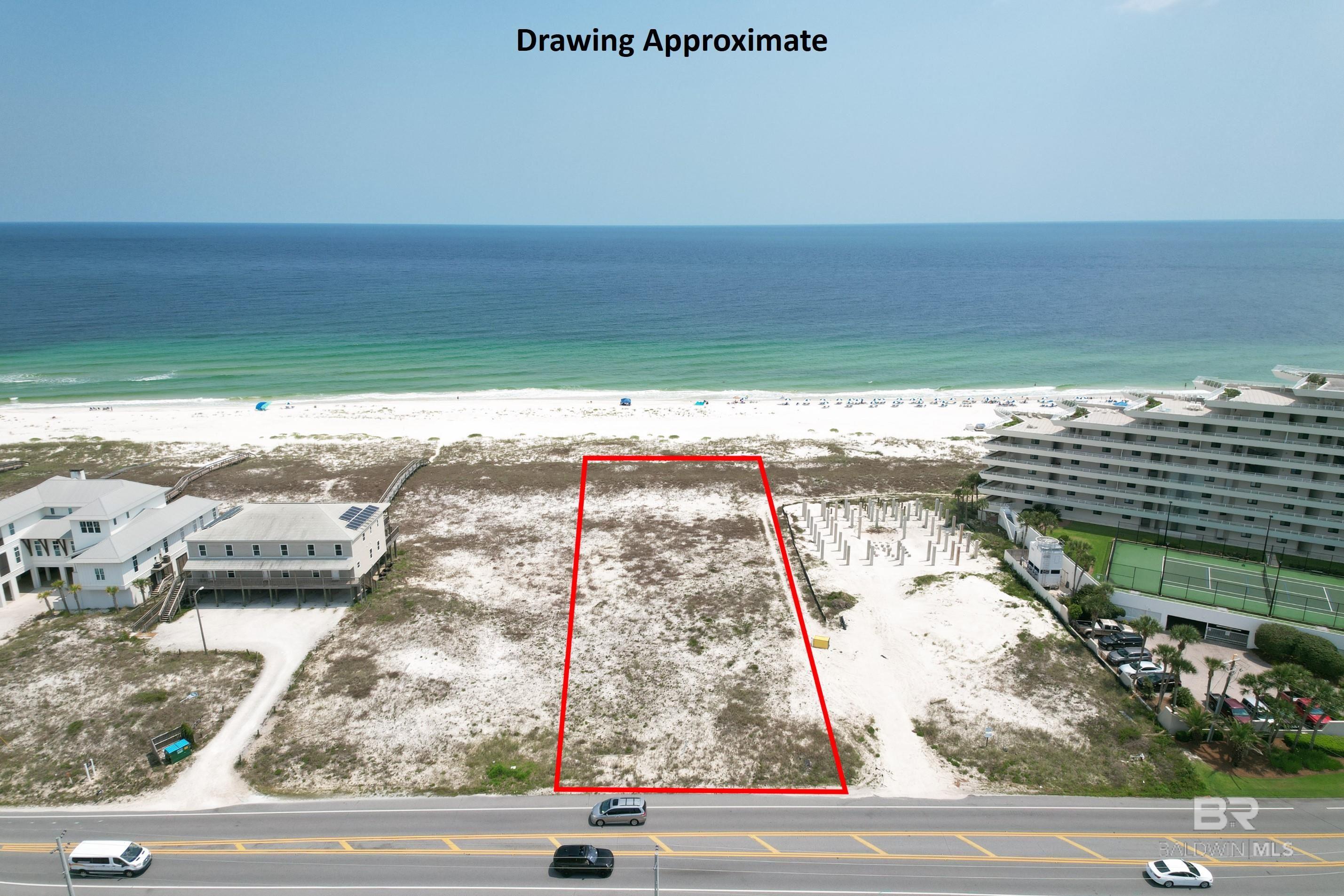 Desirable property on Perdido Key, Florida! Direct gulf front lot with 100 feet +/- of road to water and a total area of approximately 1.33 acres on the Gulf of Mexico. Seller already has plans and permits in hand for an amazing residence! This lot is approximately 100 feet "East of Eden". Must See!
