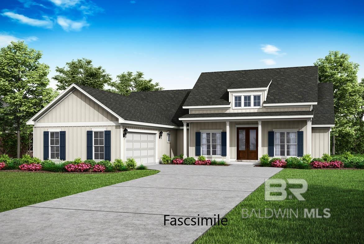 Welcome to 10264 Secretariat Boulevard in the highly sought-after Jubilee Farms of Daphne. The Pecan floorplan by Truland Homes is waiting for you in sought after Jubilee Farms. Discover the charm and convenience of Jubilee Farms, a picturesque master-planned community in Daphne, AL. A space for every imaginable use, this house exudes luxury and comfort. Enter through the heavy-wood door into the foyer. Open air layout allows formal dining room to open to family/great room area and continuously flow into the chef’s kitchen. Gourmet kitchen boasts beautiful painted cabinetry, gorgeous granite counters, large work island, farmhouse sink, gas cooktop stainless steel dishwasher, and built-in wall mounted oven and microwave. The bar overhang is perfect for entertaining and can easily seat guests with chairs or barstools. Convenient breakfast nook off the kitchen includes access to the large rear covered patio. Owner's quarters boast room for heavy furniture and hails a spa-like primary bath. Enter the lavish primary bathroom with a large separate tub, double vanities, seamless glass & tiled shower, linen closet and separate water closet. Enjoy a huge primary closet, utilized by sturdy wood shelving and windows for plenty of light. Floorplan showcases true “split” layout as two guest bedrooms and jack-and-jill style bath are on the opposing side of the home. Large Laundry room and convenient “drop-zone” by door leading to garage includes a custom mud-bench for backpacks and coats. Retreat upstairs to a large 4th bedroom with walk-in closet and full bath. Includes tankless water heater! GOLD FORTIFIED, PWSC home warranty, Smart home Package and Transferable Termite Bond are just a few of the amenities that tie this amazing house together!  PICTURES ARE OF SIMILAR PLAN AND MAY NOT BE SAME COLOR AND OPTIONS OF SUBJECTPROPERTY. Buyer to verify all information during due diligence. Estimated completion of June 2025!