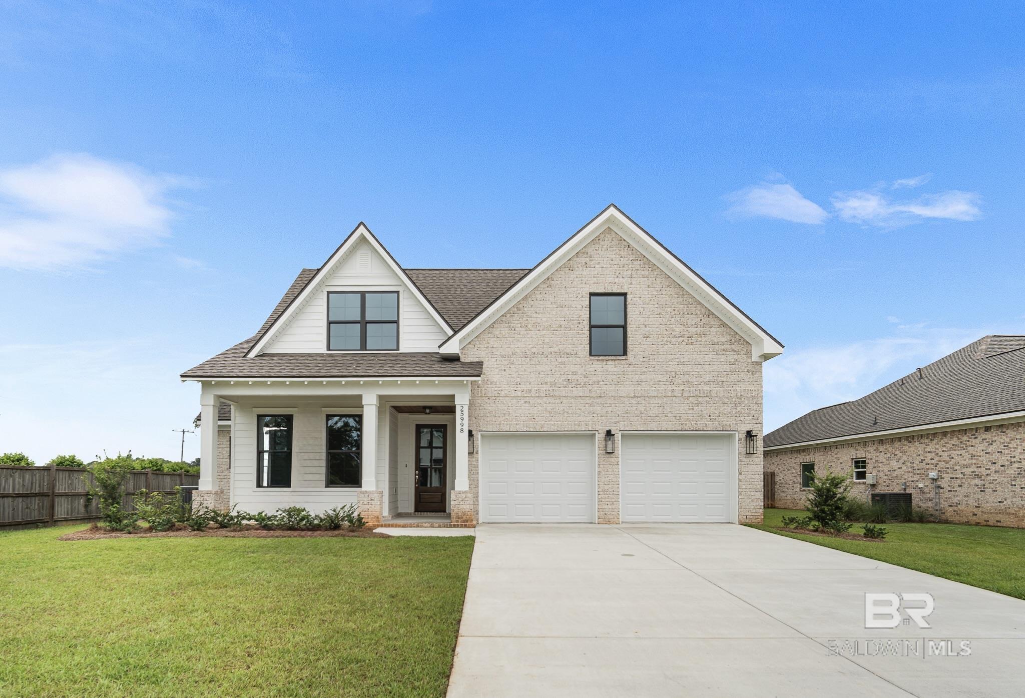 Discover the perfect blend of style and functionality in the Pinehurst plan from Tower Homes. This thoughtfully designed home offers 4 bedrooms, 3.5 baths, a private study, and a spacious living area, ideal for work, relaxation, and entertaining. Enter from the covered front porch into a welcoming foyer leading to an open-concept kitchen, dining, and living area with vaulted ceilings and large windows for natural light. The kitchen boasts quartz countertops, stainless steel appliances, a large, flush island with an apron front sink, a walk-in pantry, and custom cabinets. A drop area and a large laundry room add convenience near the two-car garage entry. The 1st floor primary suite features a walk-in closet and a luxurious en suite bath with a soaking tub, double vanity, and a separate, tiled shower. A bonus room/study finishes off the main floor and includes a walk-in closet, making it perfect for an office or guest room. Upstairs, you'll find 3 additional bedrooms and 2 well-appointed bathrooms, including linen storage. Outdoor living is just as inviting, with a rear, covered porch, perfect for enjoying your morning coffee. Every detail of the Pinehurst plan is crafted for comfort, convenience, and timeless elegance. Located in the Bailey Place subdivision, this home is minutes from Hwy 181, Hwy 98, and I-10, close to schools, shopping, and more. Gold Fortified, the home includes a 1 yr builder warranty, 10 yr PWSC structural warranty, and a 1 yr. Termite bond with Formosan coverage. One or more principals of the selling entity are licensed real estate agents and or Brokers in AL. Floor plans are “for example” only. Buyer to verify all information during due diligence.