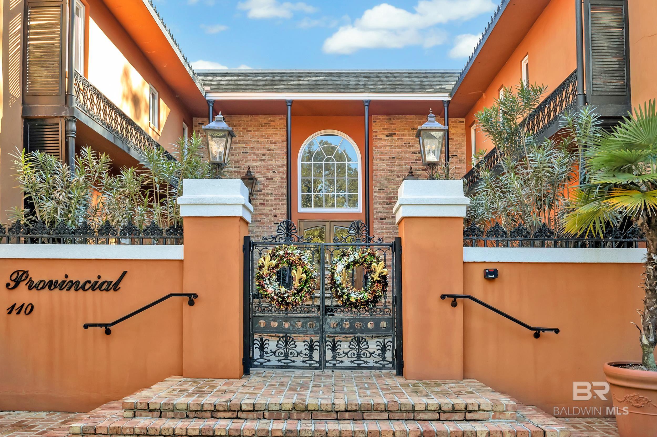 Your luxurious sanctuary of quiet and peaceful living awaits you at  Le Provencial. This home has exquisite hardwood pine floors, luxurious marble countertops, beautiful brick accent wall giving a New Orleans architectural feel to this amazing 2 bedroom 2 bath home. There is a private study/office that could easily be turned into a 3rd bedroom. The kitchen, dining and den areas are open and spacious perfect for entertaining family & friends. The bright and airy kitchen has custom cabinetry, marble countertops, custom backsplash, stainless appliances, large island, high-end lighting, as well as recessed lighting and a big pantry. There  is ample cabinet storage inside as well as extra storage in the basement and exterior hall. My personal favorite room in this lovely condo is the private balcony. French doors open out onto your wide private oasis, perfect for morning coffee or a relaxing afternoon cocktail.  The master is spacious with nice en suite with separate tub and shower as well as a beautiful double vanity and double walk-in closets. The condo has been updated with new Plantation shutters  and the inside has been completely repainted. The roof has architectural shingles which are the responsibility of the HOA along with routine AC servicing, termite contract and all exterior maintenance. This unit has a 6yr old hot water heater and  stacked washer & dryer that conveys.  There is ample private parking  in the back with first come, first serve parking spaces for owners and their guest. Don’t miss your chance at this rare opportunity in downtown Fairhope for such an affordable price and a short walk to restaurants, boutiques shopping, the Mobile bay, the bluff, and Fairhope Municipal Pier. Reach out to your favorite Agent today to schedule a private tour of this stunning property. Buyer to verify all information during due diligence. This complex is has a well managed budget and currently there are NO incoming Assessments!!!