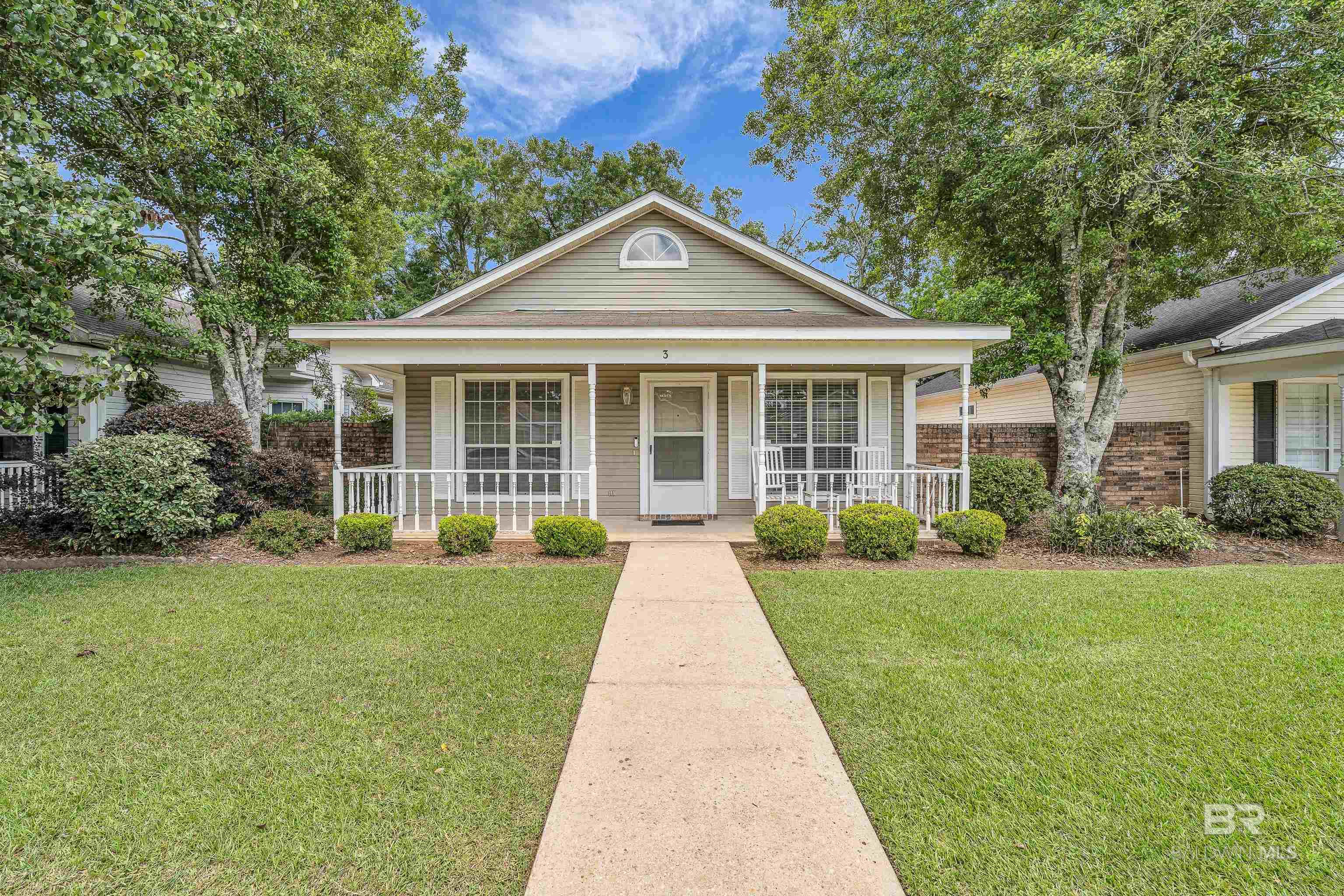 Wonderful one level patio home close to the Hospital, shopping and restaurants in Fairhope. Even a brand-new Starbucks is less than a mile. Downtown and the Fairhope pier are a little over 2 miles away! This 2 bedroom 2 bath cottage has wide hallways, vinyl flooring in living and wet areas and each bedroom has a generous walk-in closet with additional shelving. Coming from the garage is a laundry room that has additional space for a freezer, extra fridge or a desk and includes a utility closet. The kitchen could be a cook’s delight with all the cabinets and drawers plus a nice size pantry. There is a breakfast bar for casual dining which looks out to the living- dining room combo and a vaulted ceiling gives a very spacious feeling to the entire room. Screened-glass doors on both the front and patio door (includes a doggy door) can offer nice airflow for those cool days! The outside concrete patio is 36 x 12 plus has an additional 27 x 12 grassy area for a pet or plantings. It makes a lovely courtyard and is fenced for privacy. There is a keyless entry and a nest doorbell including all the necessary equipment. The roof was new in 2017, and HVAC in 2024 and includes a warranty. A rear entry oversized single car garage includes shelving and comes with an additional outdoor parking space on the north side. Lawn care is included in the HOA fee. Don’t wait to come to see this home! Buyer to verify all information during due diligence.