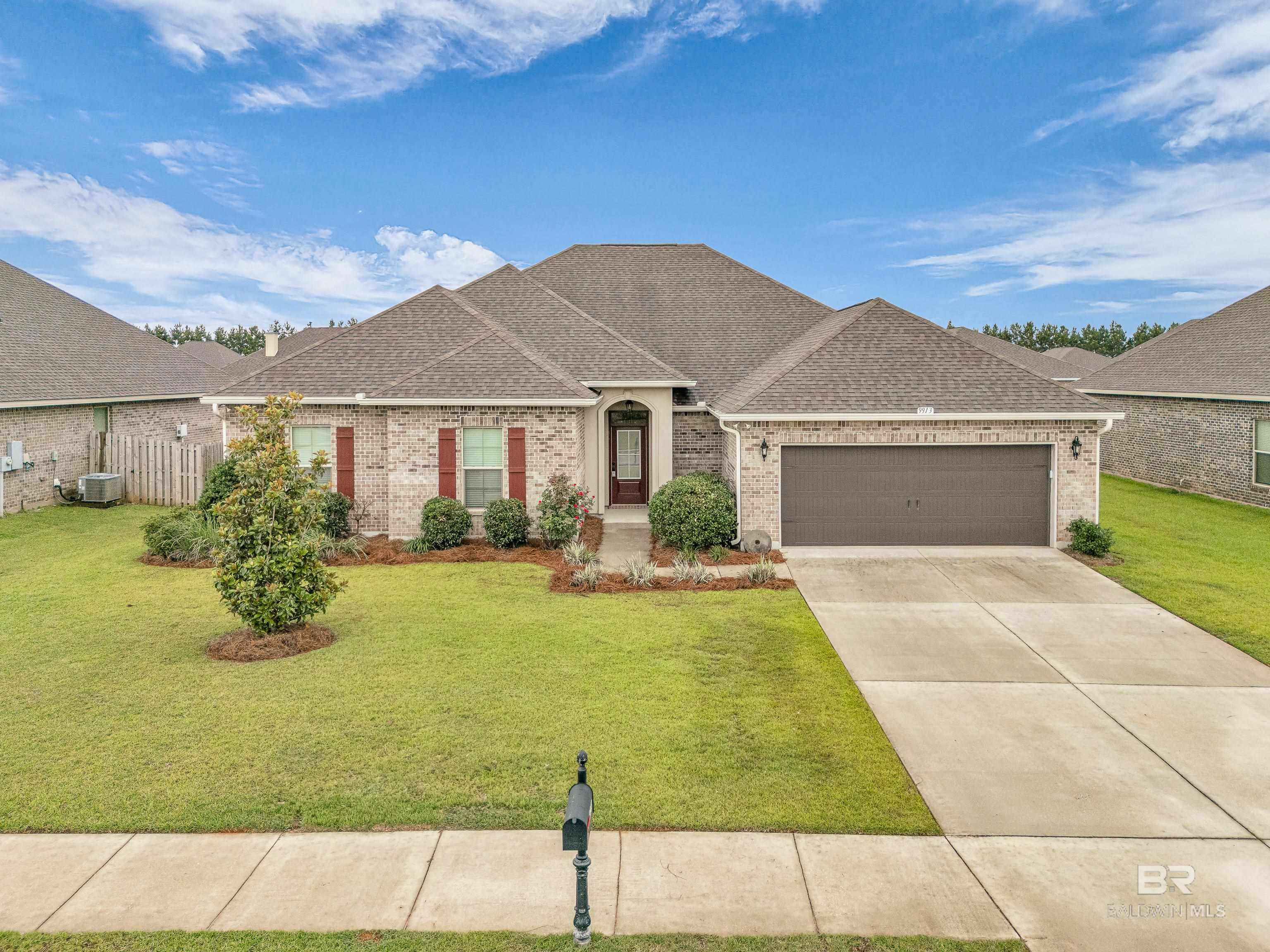 Welcome to this well-kept former model home built by DSLD Home Builders, featuring the popular Coolidge III A floor plan. Immaculately maintained by its current owners, this home offers a functional and inviting layout with four bedrooms, two bathrooms, a separate office or flex space, and a mudroom. The open floor plan and split-bedroom design provide both comfort and privacy. Inside, you’ll find hardwood flooring in the main living area, large tile in the entry and wet areas, and carpet in the bedrooms. The spacious family room includes tray ceilings and an electric fireplace with a heat feature, creating a cozy atmosphere. The kitchen is bright and well-appointed, with painted shaker-style cabinets, quartz countertops, a custom tile backsplash, a large island, and an upgraded appliance package. Additional interior features include window blinds and shades, upgraded lighting and ceiling fans, crown molding, trey ceilings, and recessed lighting throughout. The primary bedroom is generously sized, with a large walk-in closet that conveniently connects to the laundry room and mudroom. The en suite bath includes dual vanities, a soaking tub, a tiled shower, and a private water closet. Outside, the backyard is level and fully fenced with a stained wood privacy fence and a double gate. A covered back porch with ceiling fans offers a great spot to relax. Energy-efficient features include Vinyl Low-E MI windows, a high-efficiency Carrier HVAC system, and an electric heat pump. The home also holds a Gold Fortified Certificate, which may provide insurance savings. This home is clean, move-in ready, and has been lovingly cared for—come see it for yourself! Buyer to verify all information during due diligence.