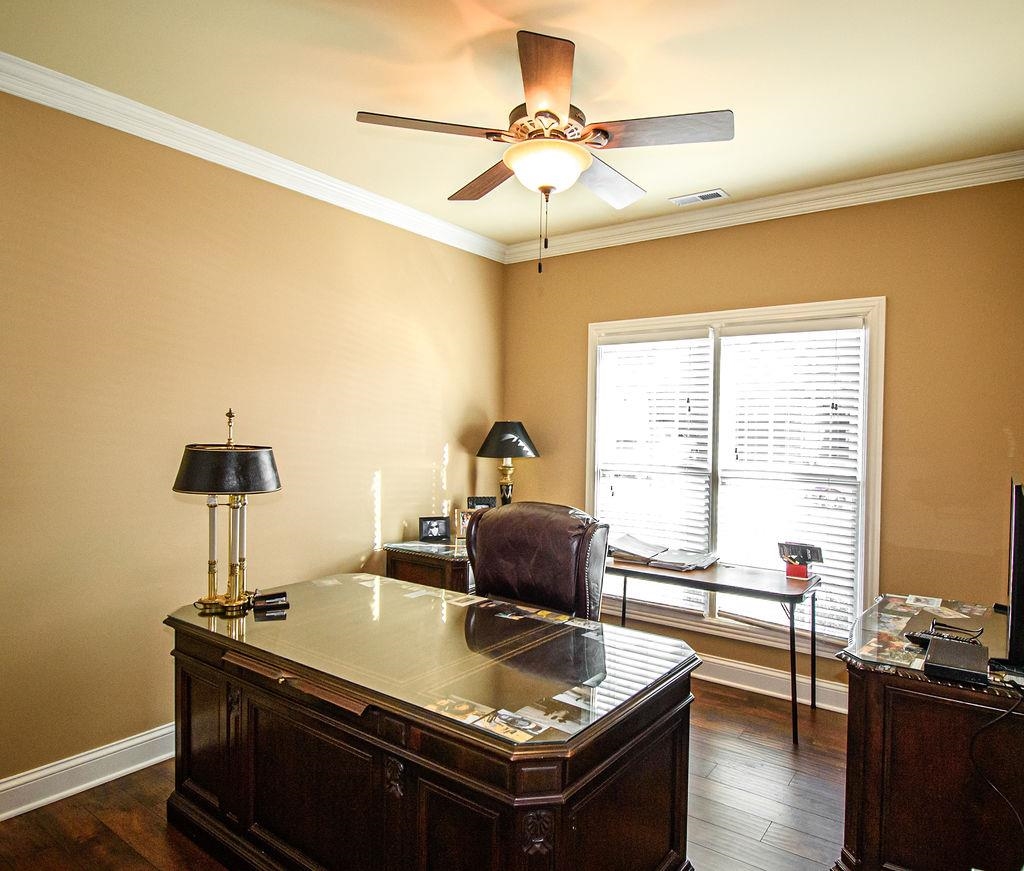 Secondary bedroom on the first floor currently used as an office.