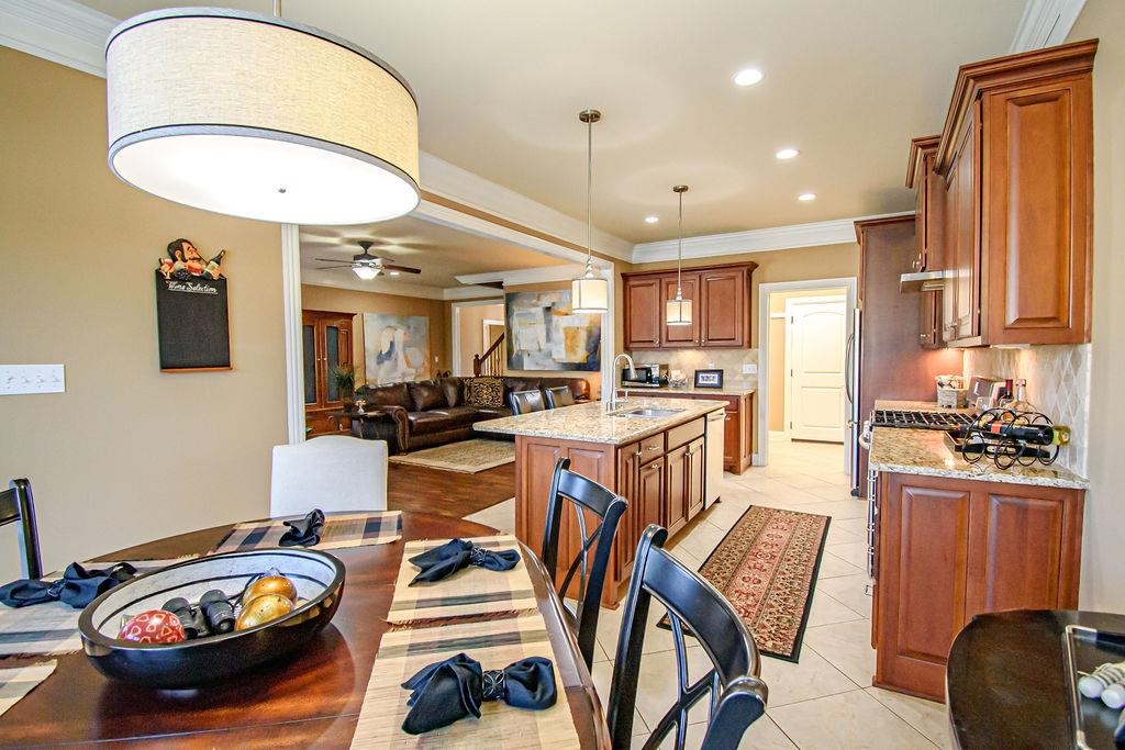 The kitchen, kitchen dining and great room are open for easy conversation and entertaining!