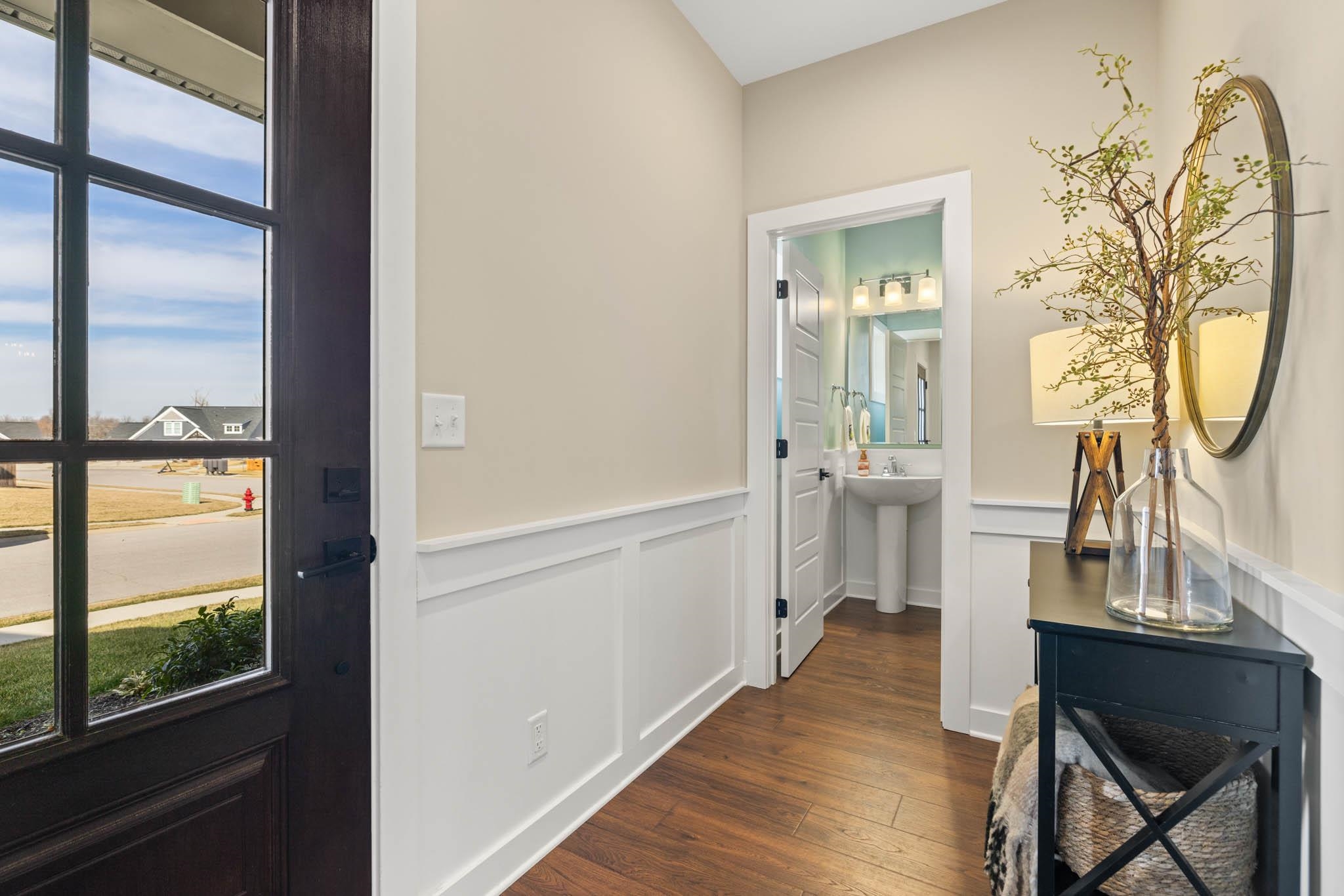 Traditional wainscoting with a modern twist.