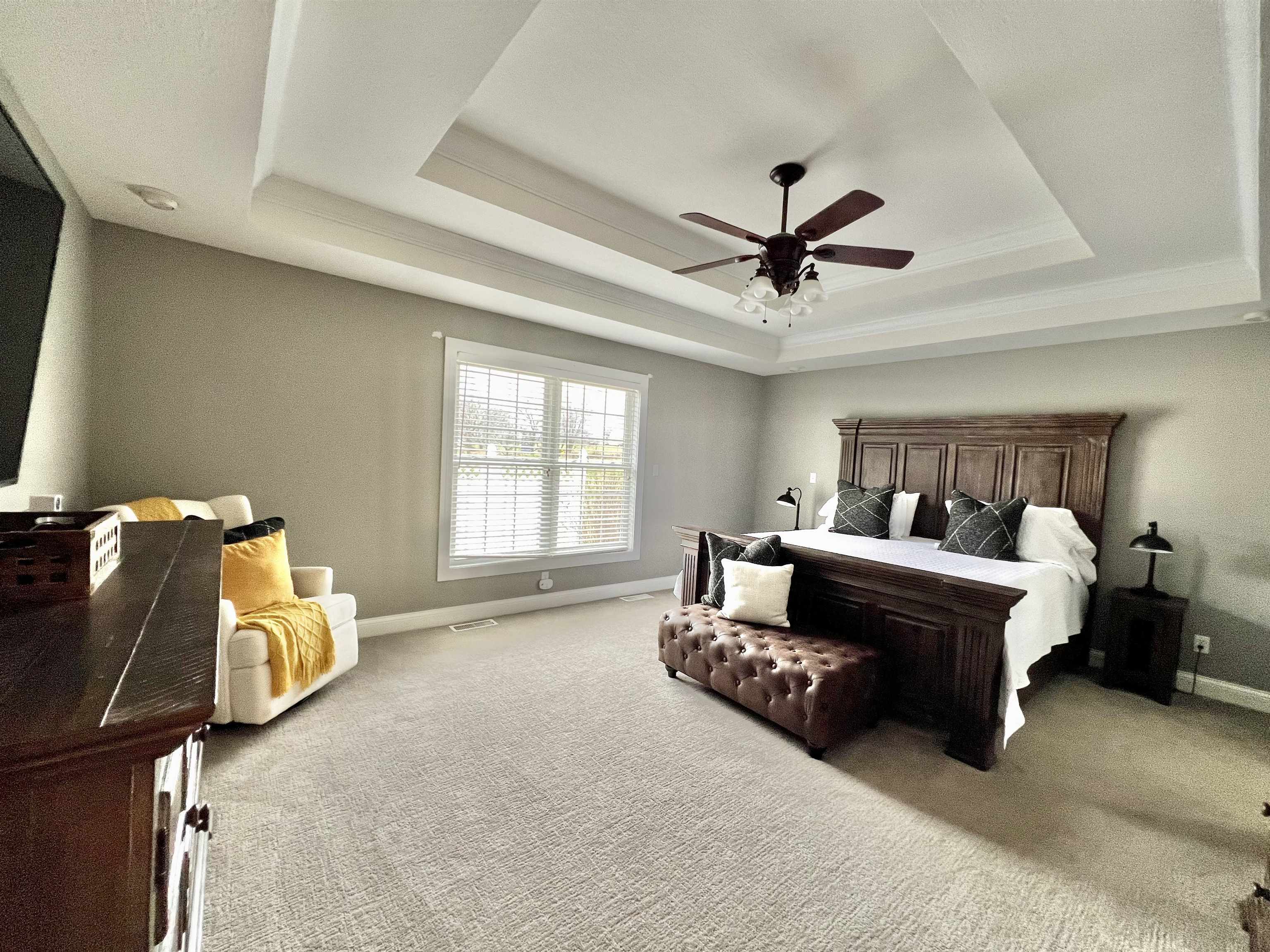 Tiered Tray Ceilings and spacious.