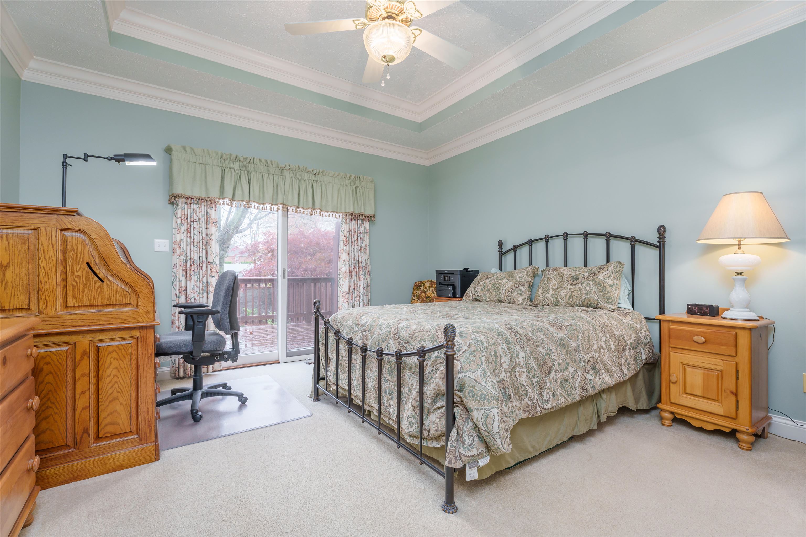 Master suite is on the main level with doorway to access the new back patio.
