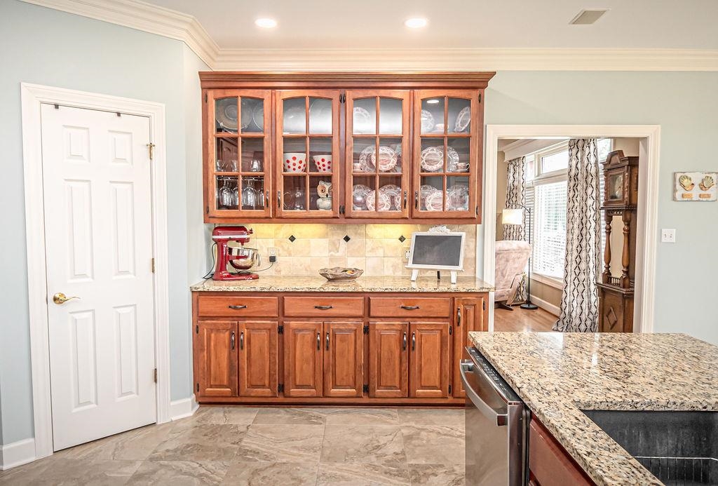 Display all china and decorative dishes in your built-in China cabinet.  Looks great!