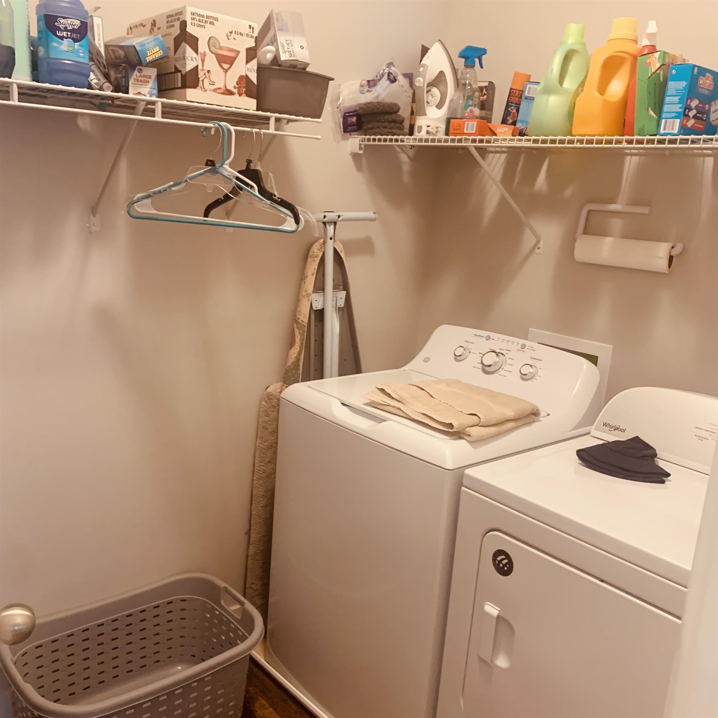 Everyone wishes for a separate laundry with space for shelves and washer & dryer included.