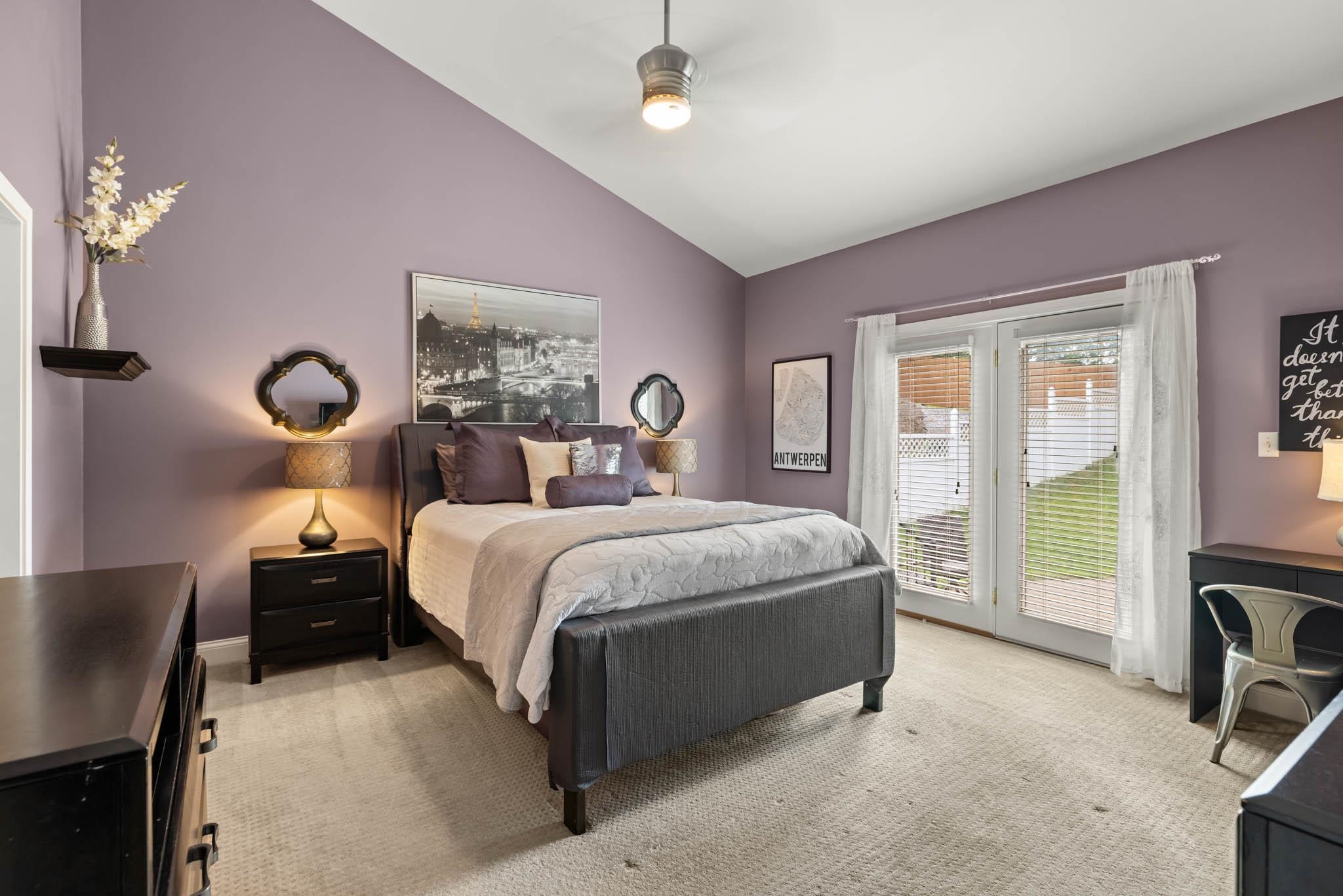 Private exit to patio, large private bathroom