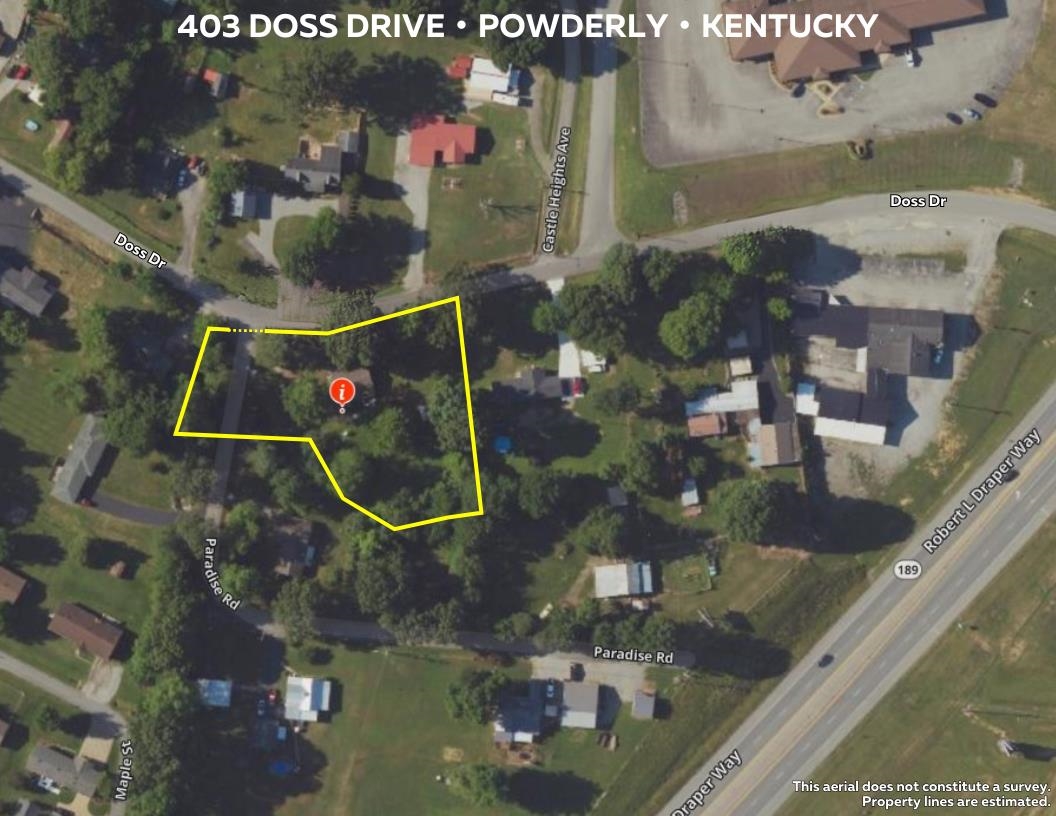 403 Doss Drive, POWDERLY, Kentucky 42367, 2 Bedrooms Bedrooms, ,1 BathroomBathrooms,Single Family Residence,For Sale,Doss Drive,90421