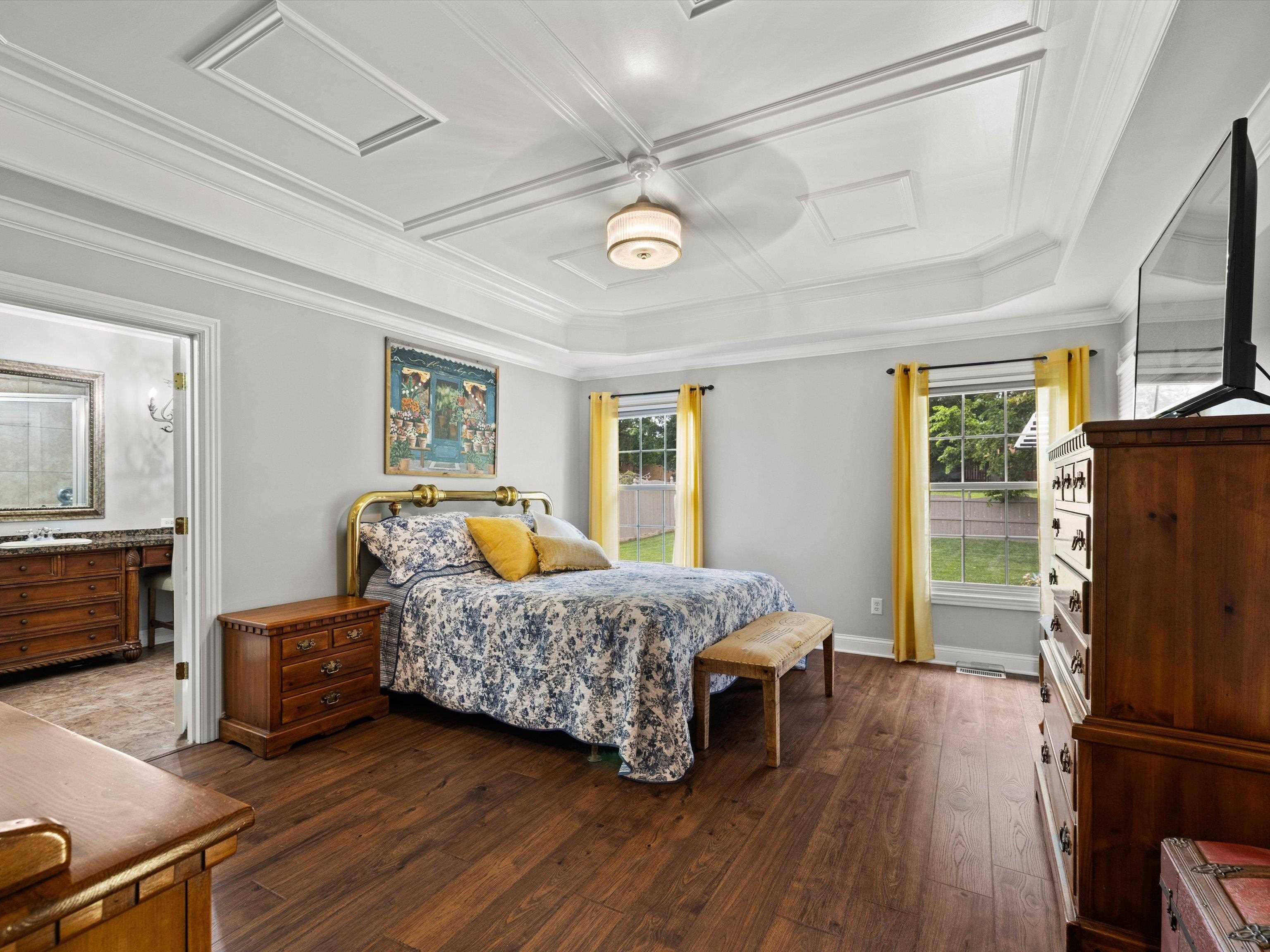 Primary first floor bedroom with new floors