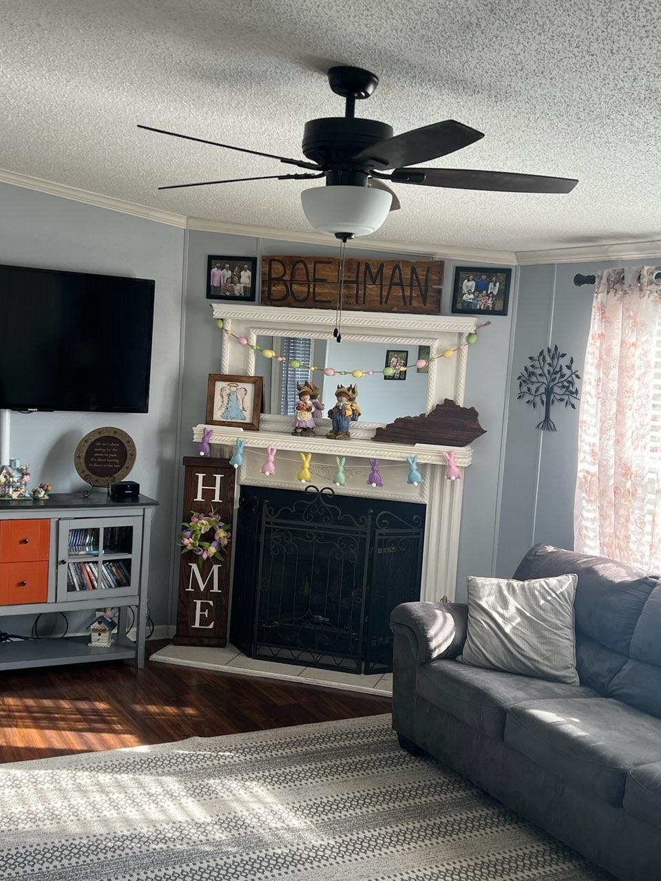 Family Room with ventless gas log Fireplace