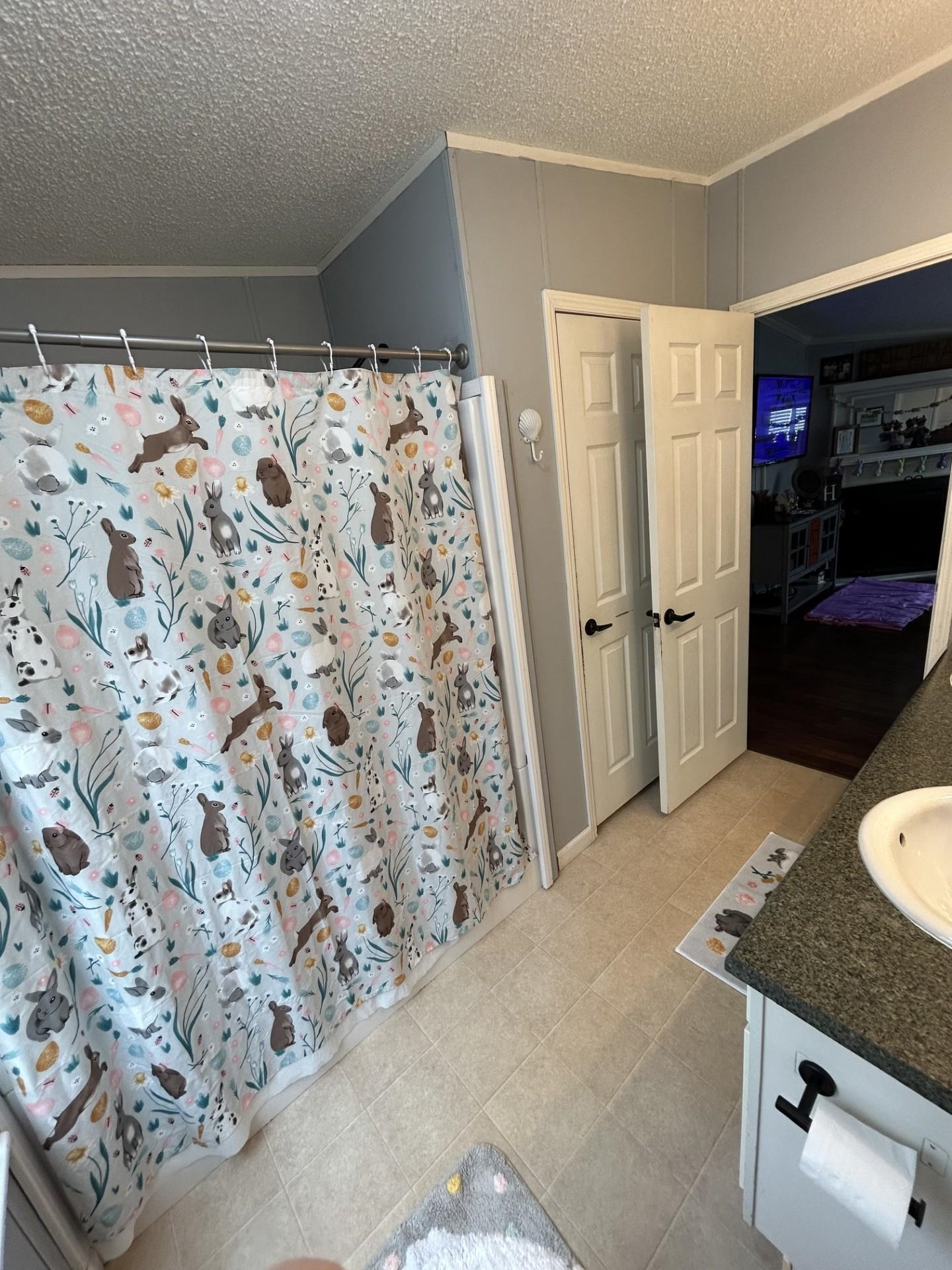 The second full bathroom also has a nice linen closet