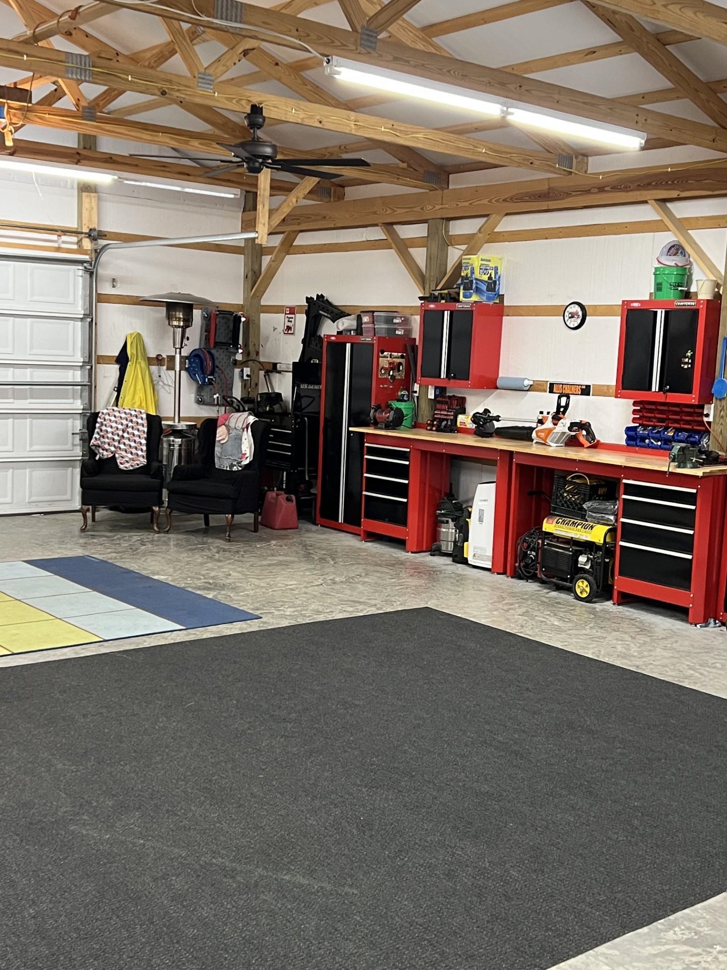 This work bench and tool wall will not remain with the home when sold