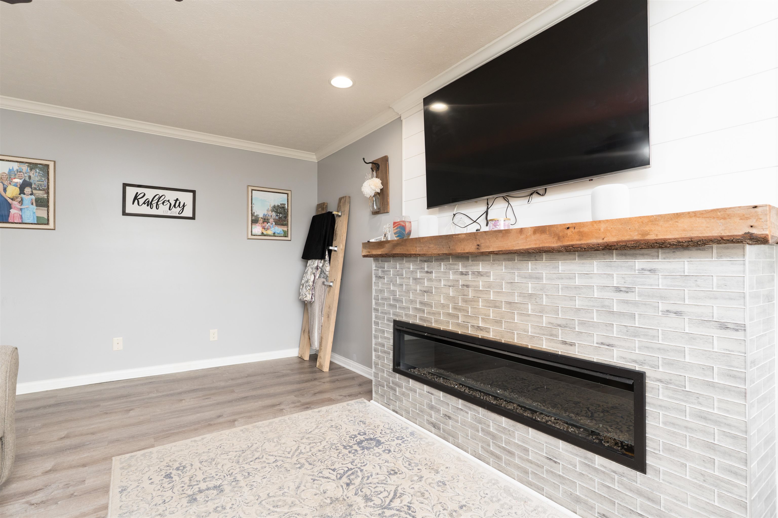 Ventless fireplace was recently installed & is a beautiful addition to this living space.