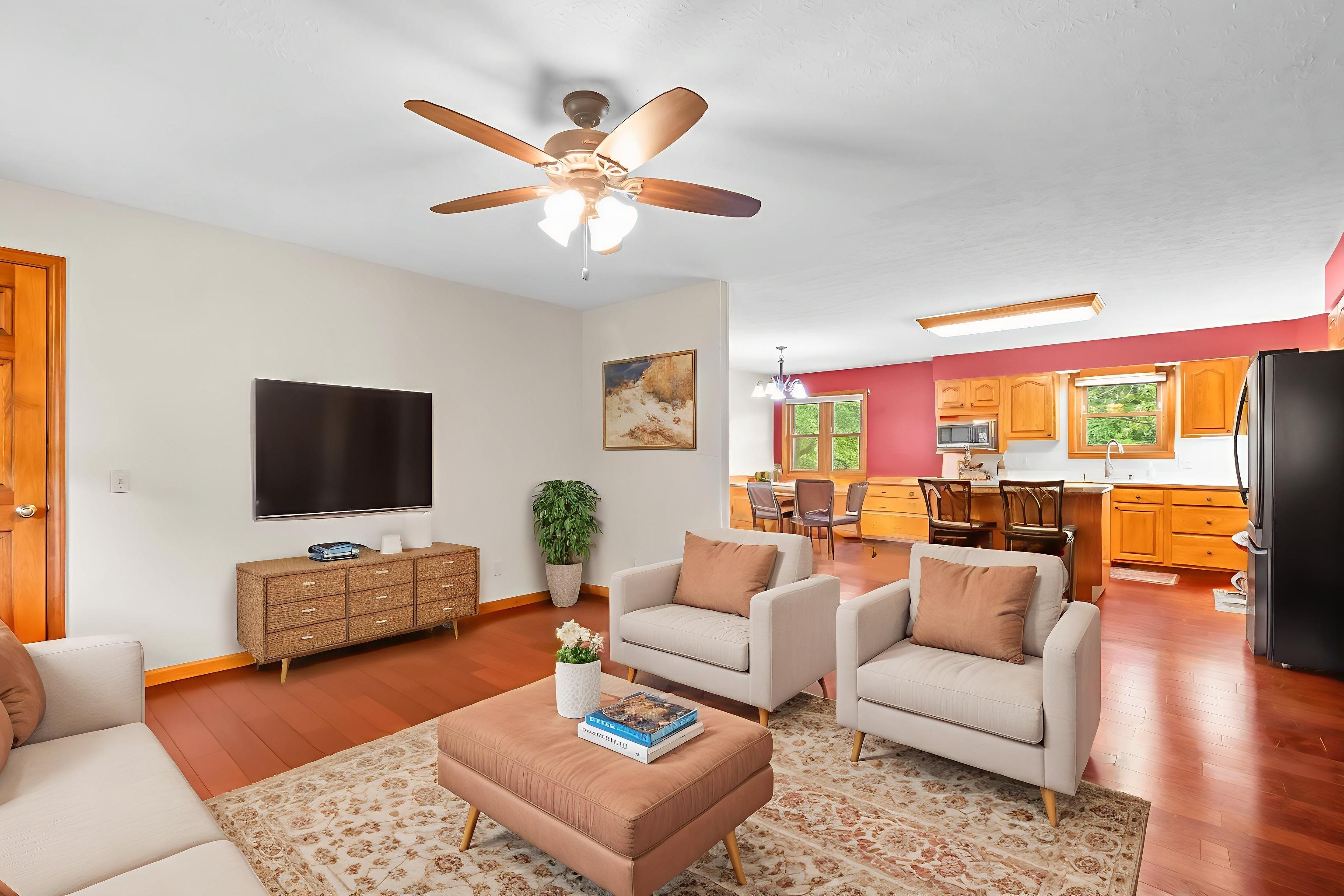Living Room virtually staged. Has 2 closets.