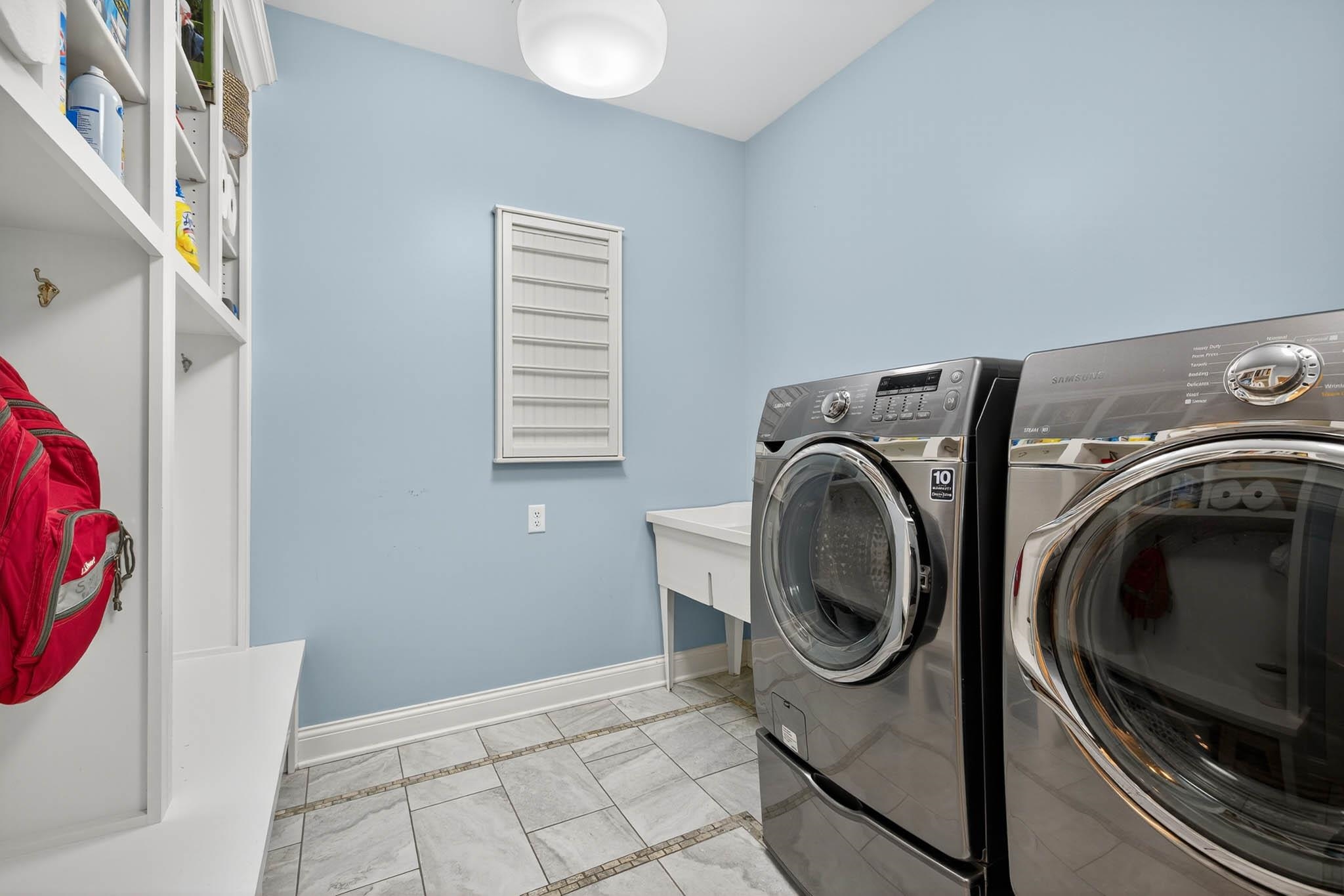 Custom Cabinetry Drop Zone, Utility Sink and Laundry