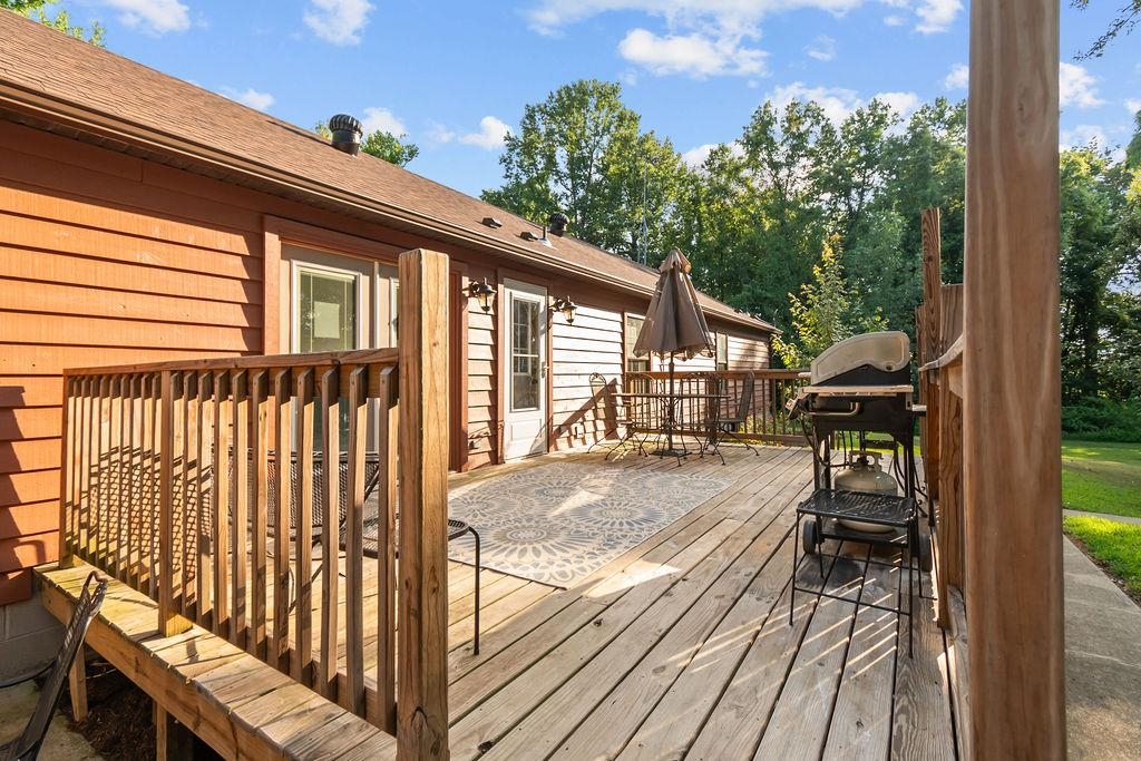 Large deck and patio area perfect for entertaining and enjoying the views!
