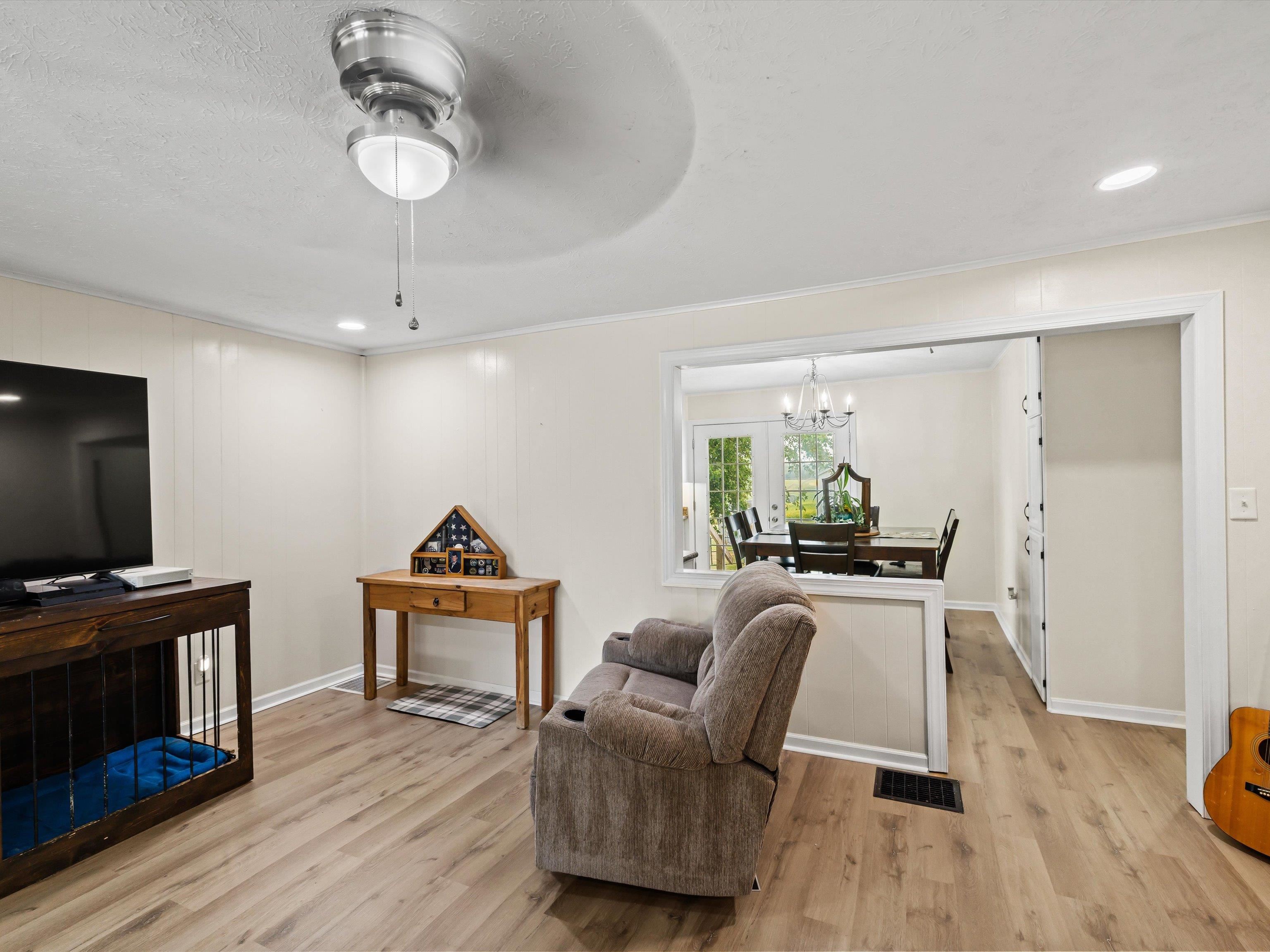 with pass through to the dining area