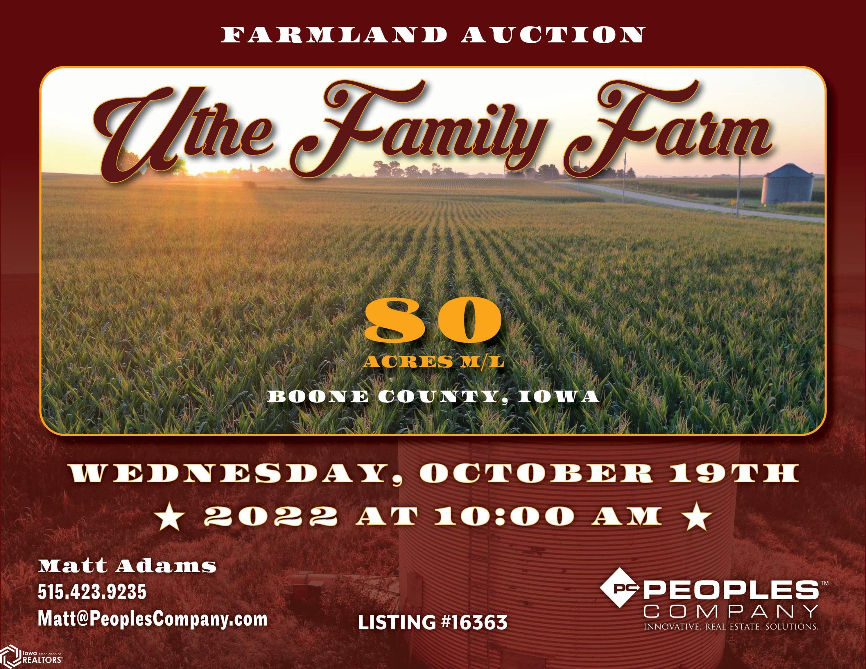 130th, Boone, Iowa 50036, ,Farm,For Sale,130th,6302311