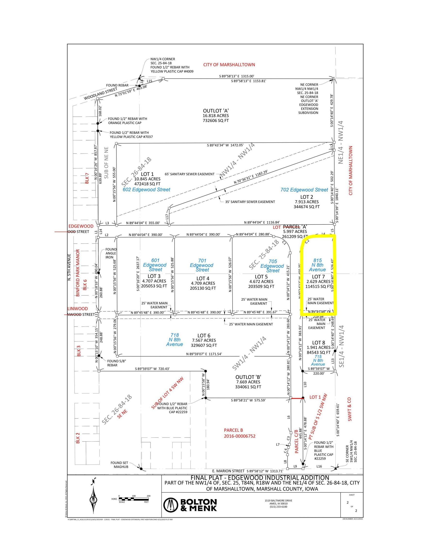 815 8th, Marshalltown, Iowa 50158, ,Lots & Land,For Sale,8th,6307949