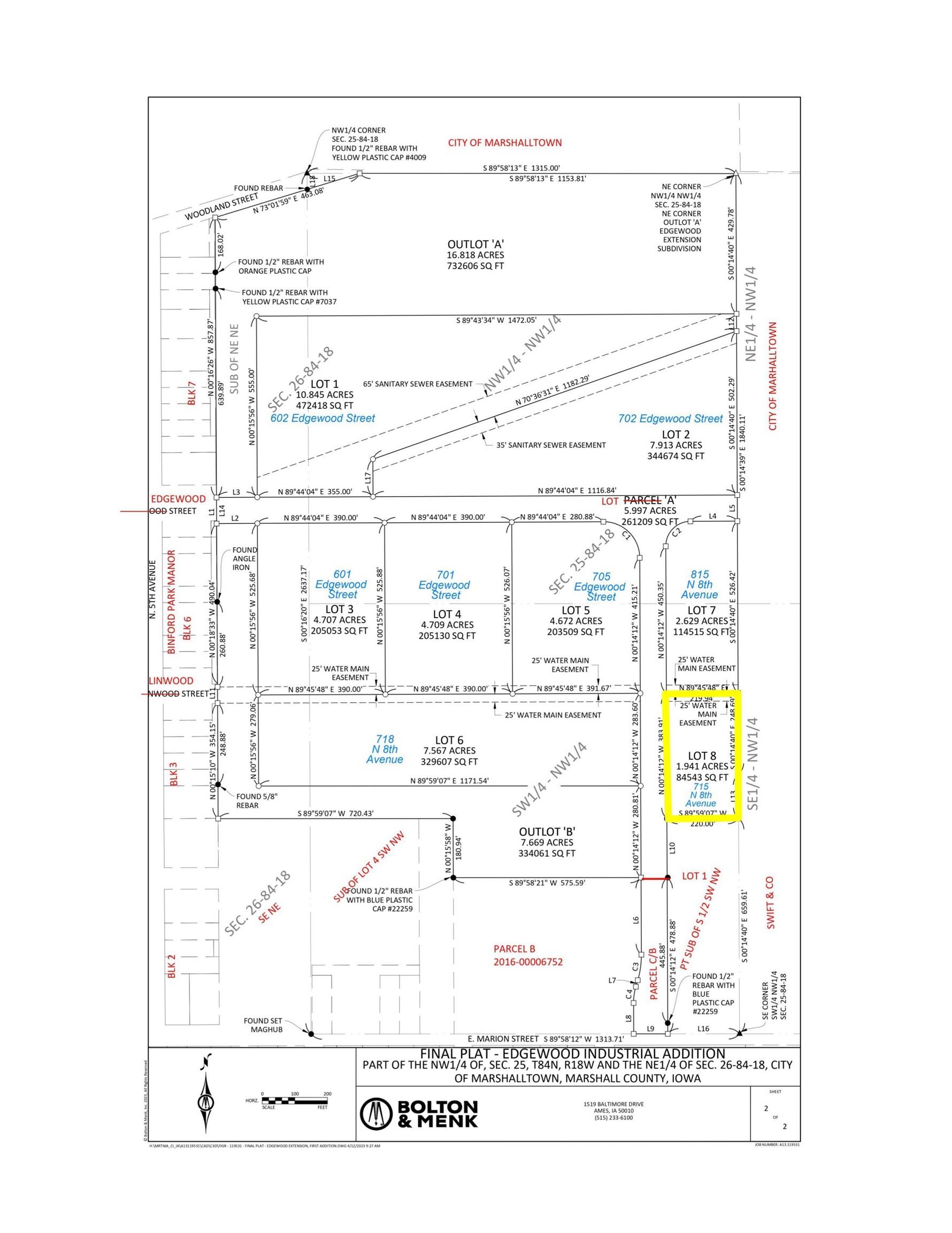715 8th, Marshalltown, Iowa 50158, ,Lots & Land,For Sale,8th,6307950