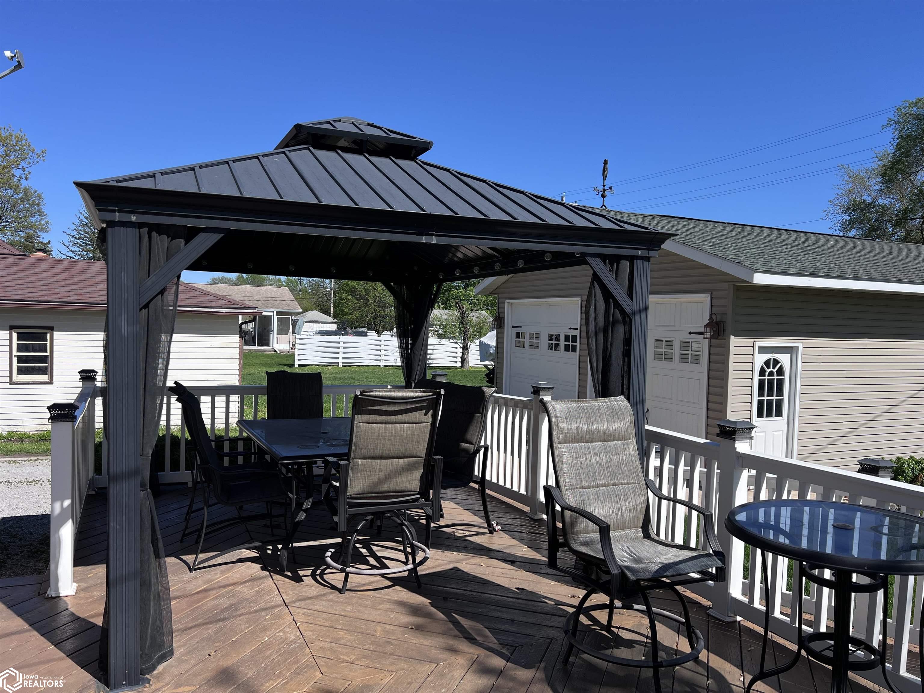 Gazebo included along with the table and chairs underneath