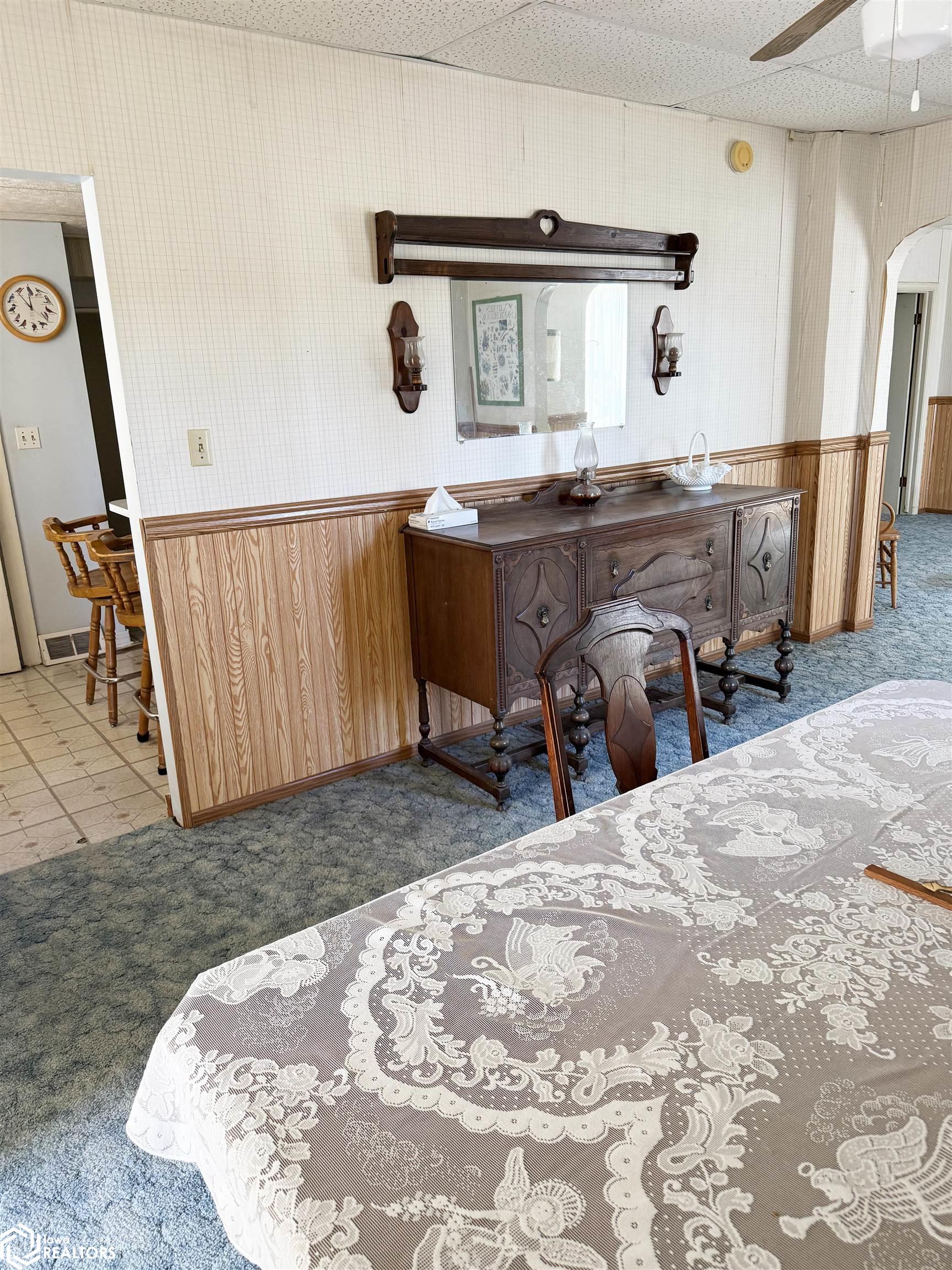 View of the formal dining room looking W.