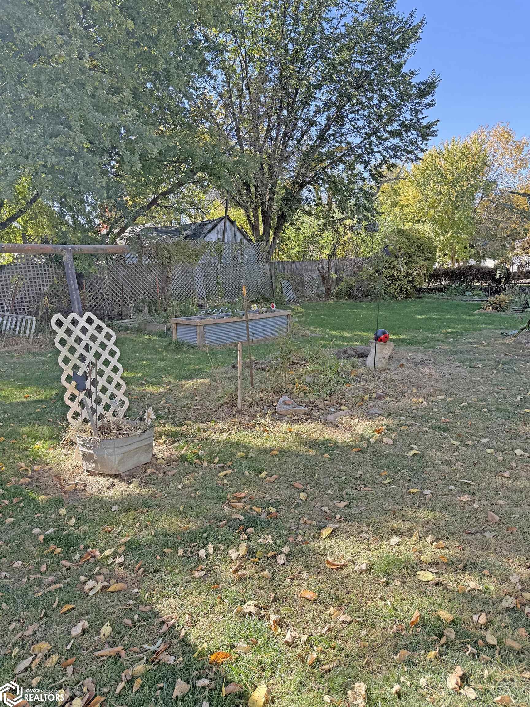 View of the large garden space looking South.