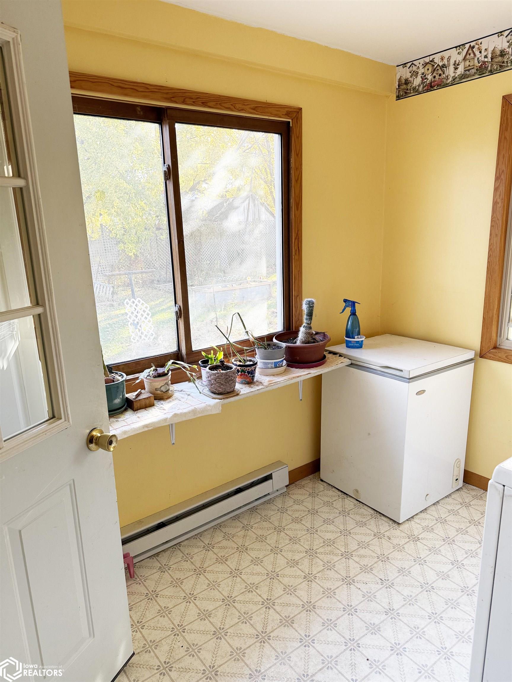 View of the laundry room looking S.