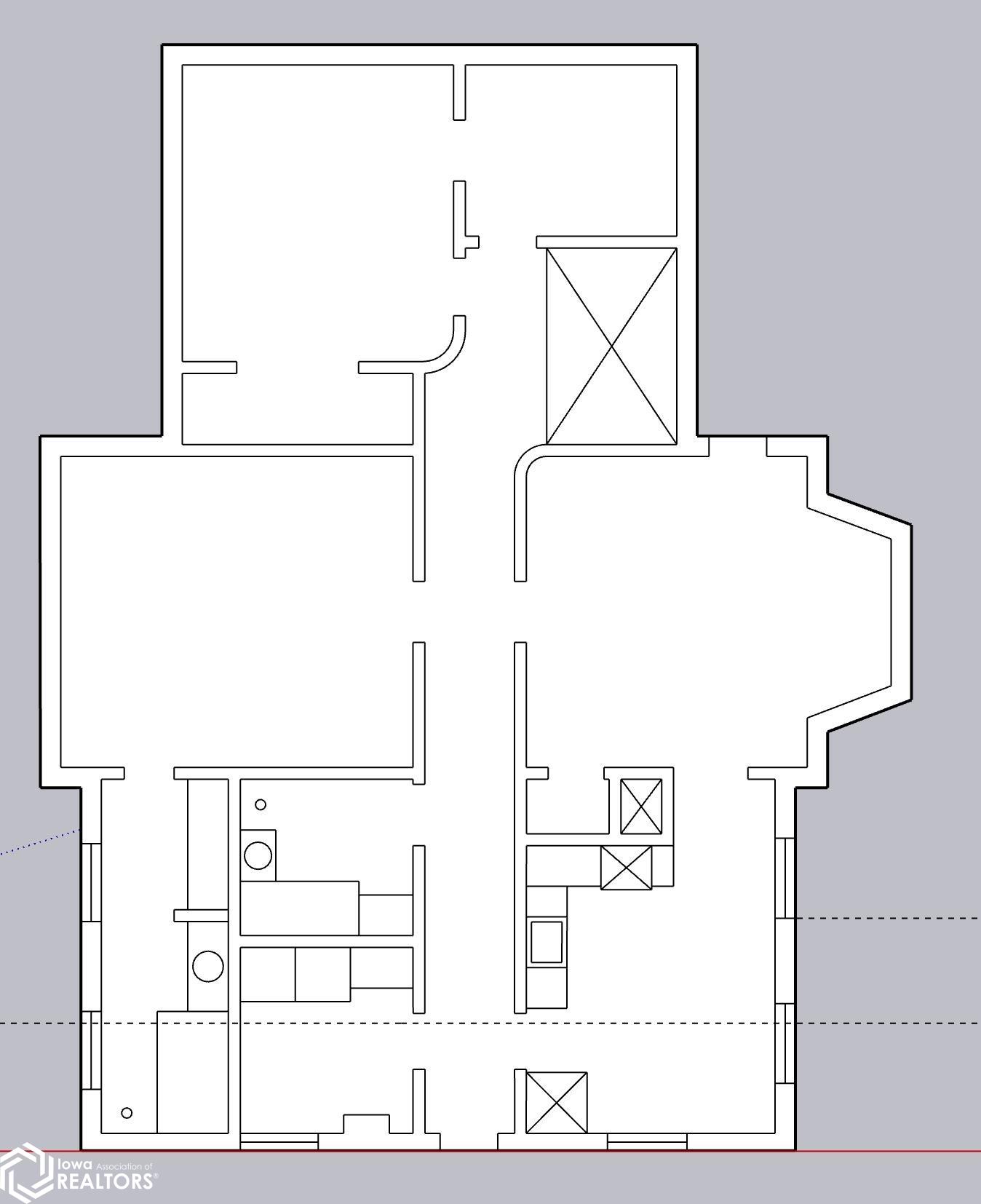 Upstairs layout for an apartment.