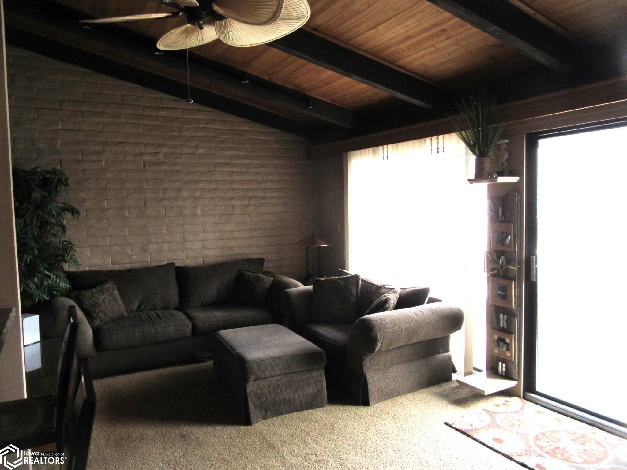 Living Room showing the vaulted ceilings
