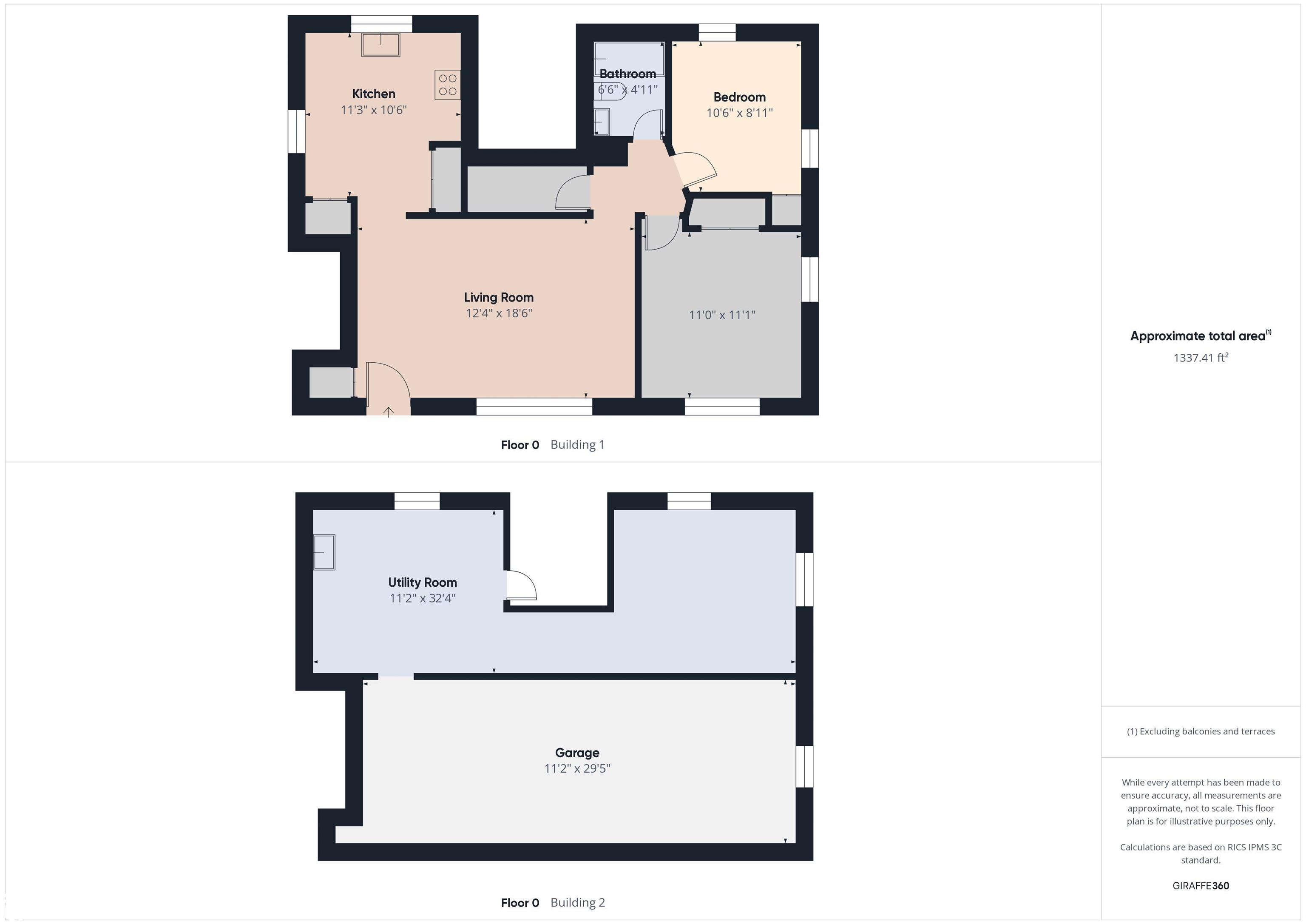 Combined floor diagram of Garage and Home