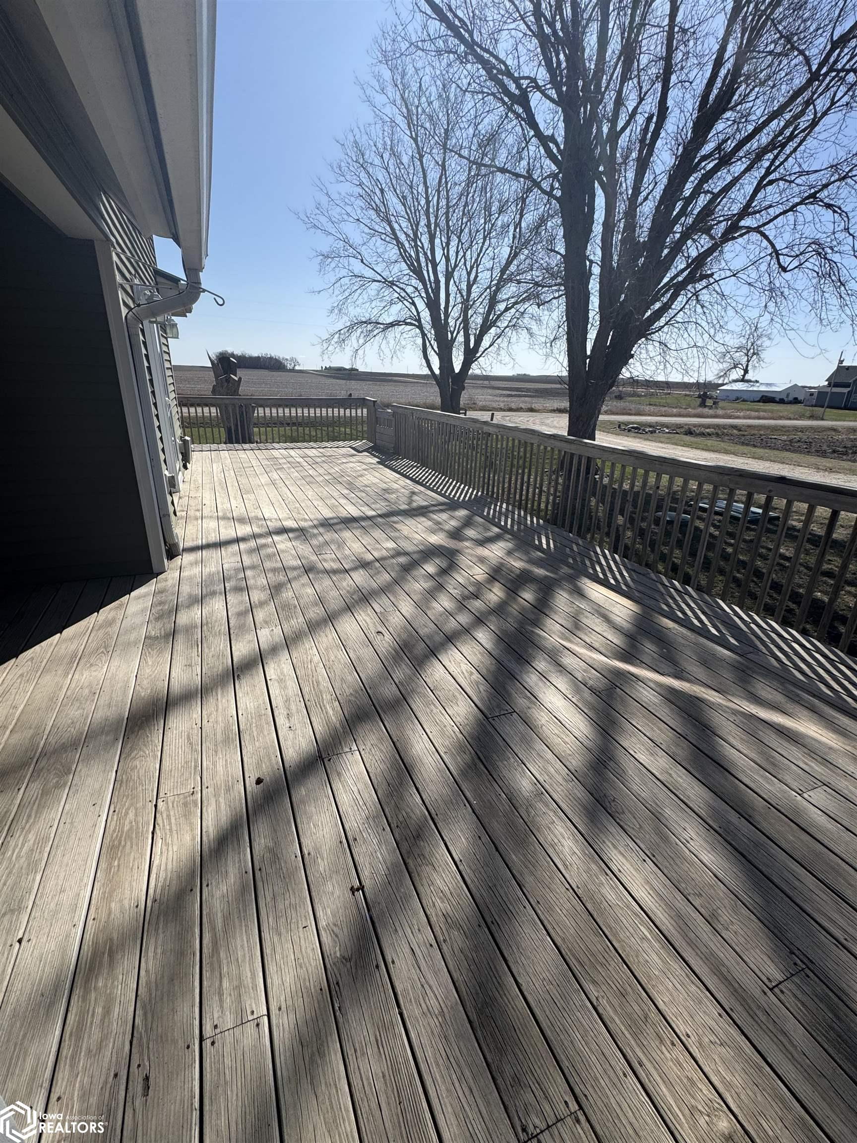 Large south facing deck
