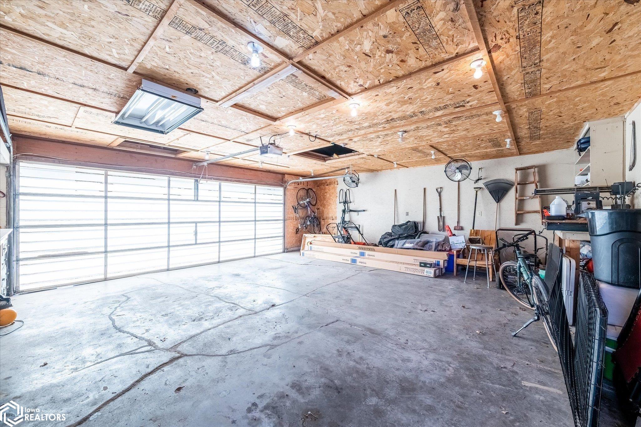 Looking South from inside the garage.