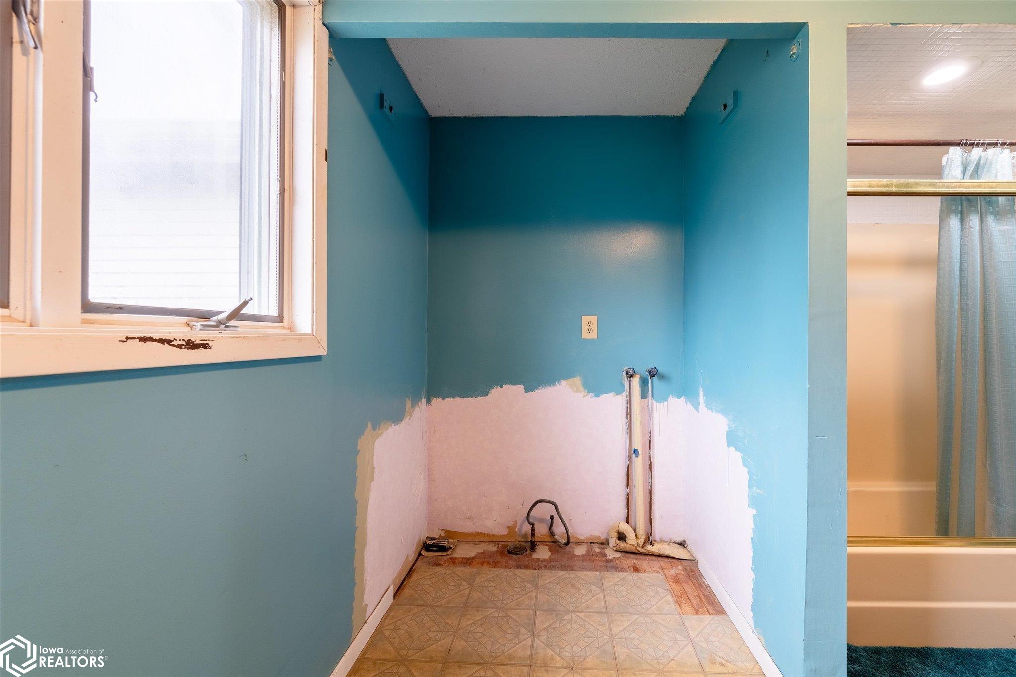 Looking East into the main level bathroom.