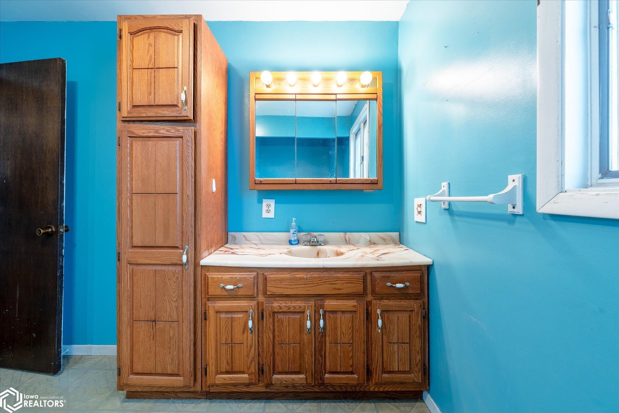 Looking West into the main level bathroom.