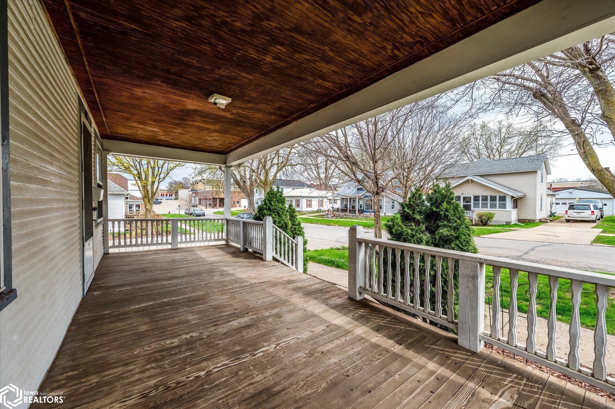Looking East at the front porch.