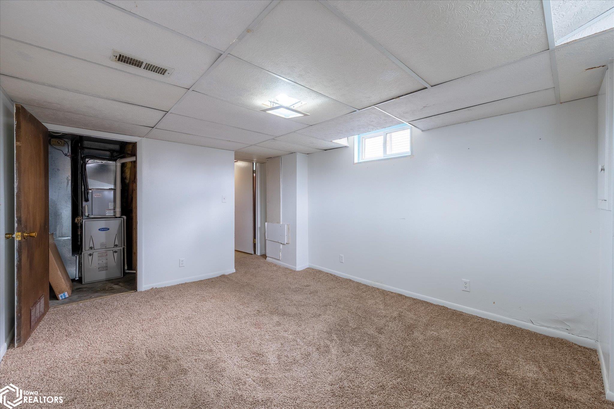 Looking South from the basement non-conforming bedroom.