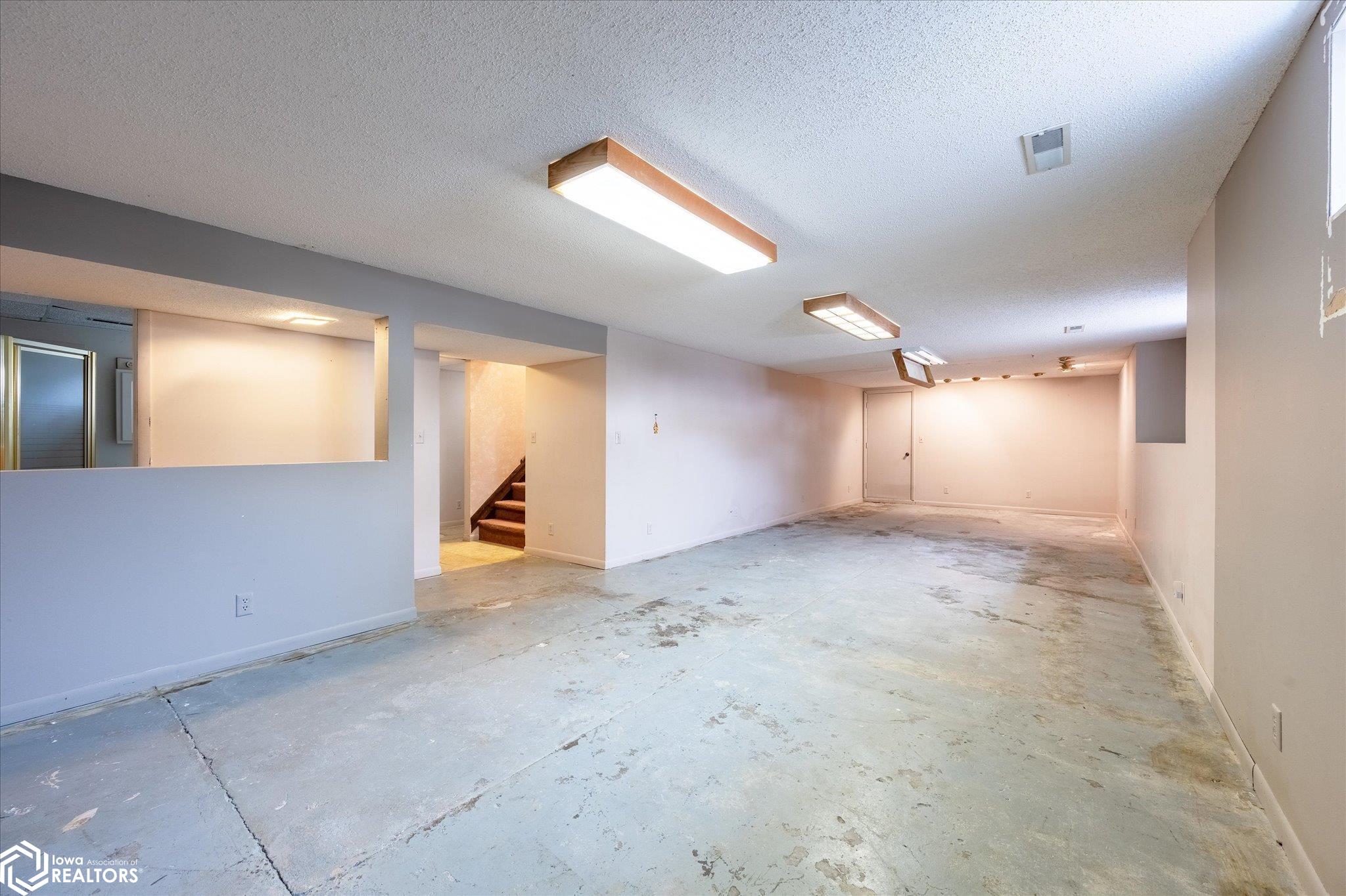 Looking North into the basement family room.