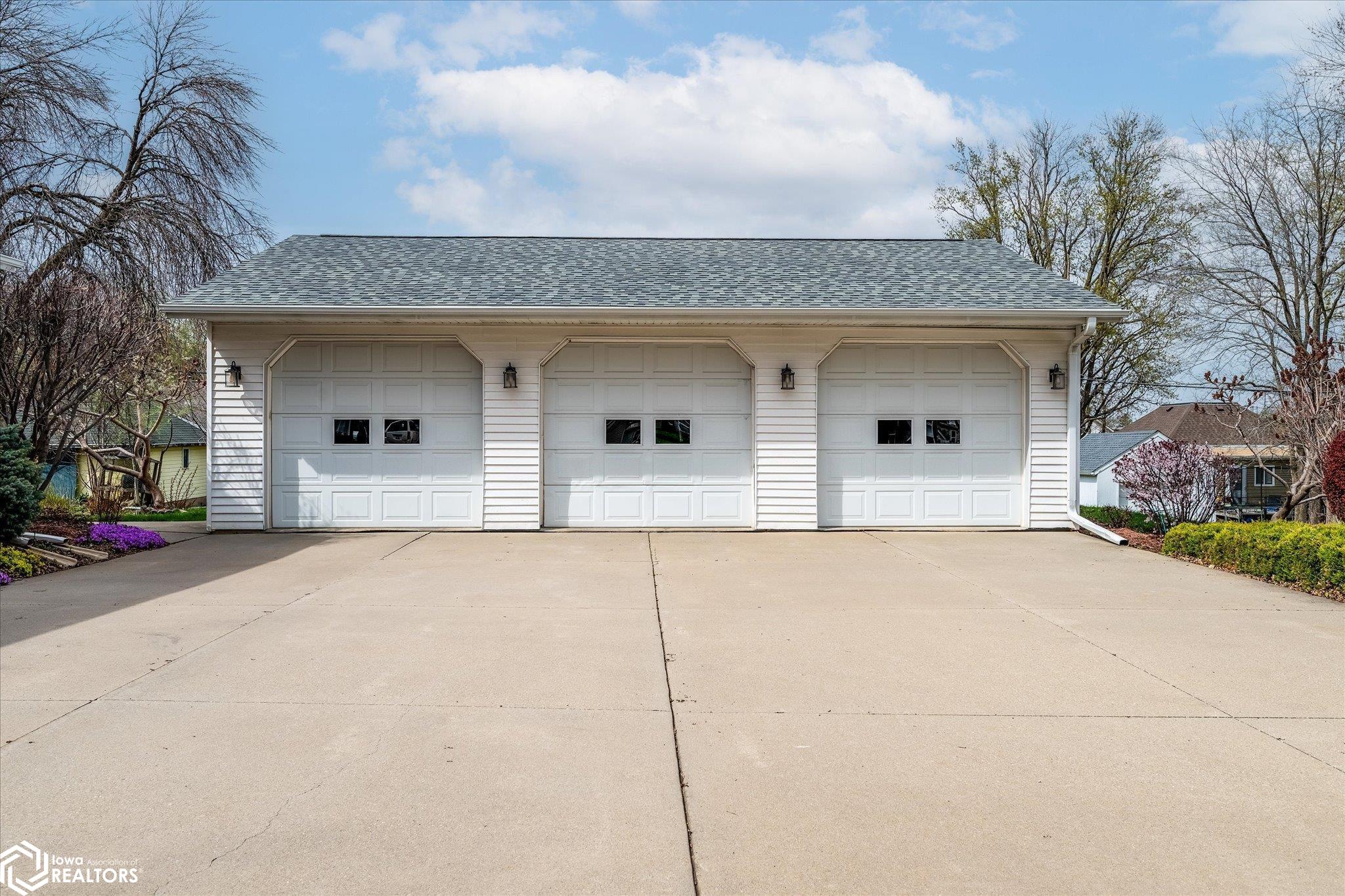 Looking North at the garage.