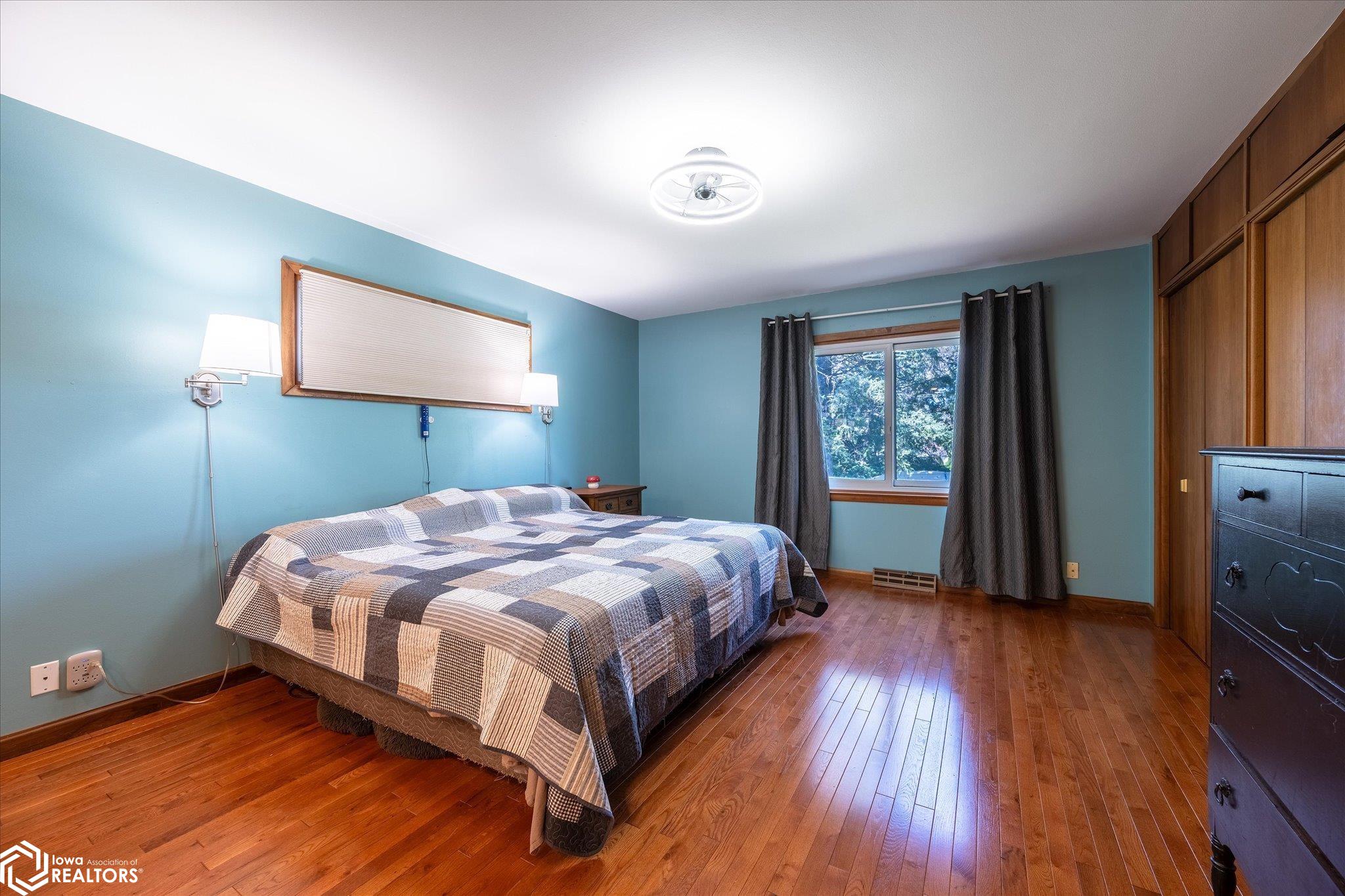 Looking West into the master bedroom.