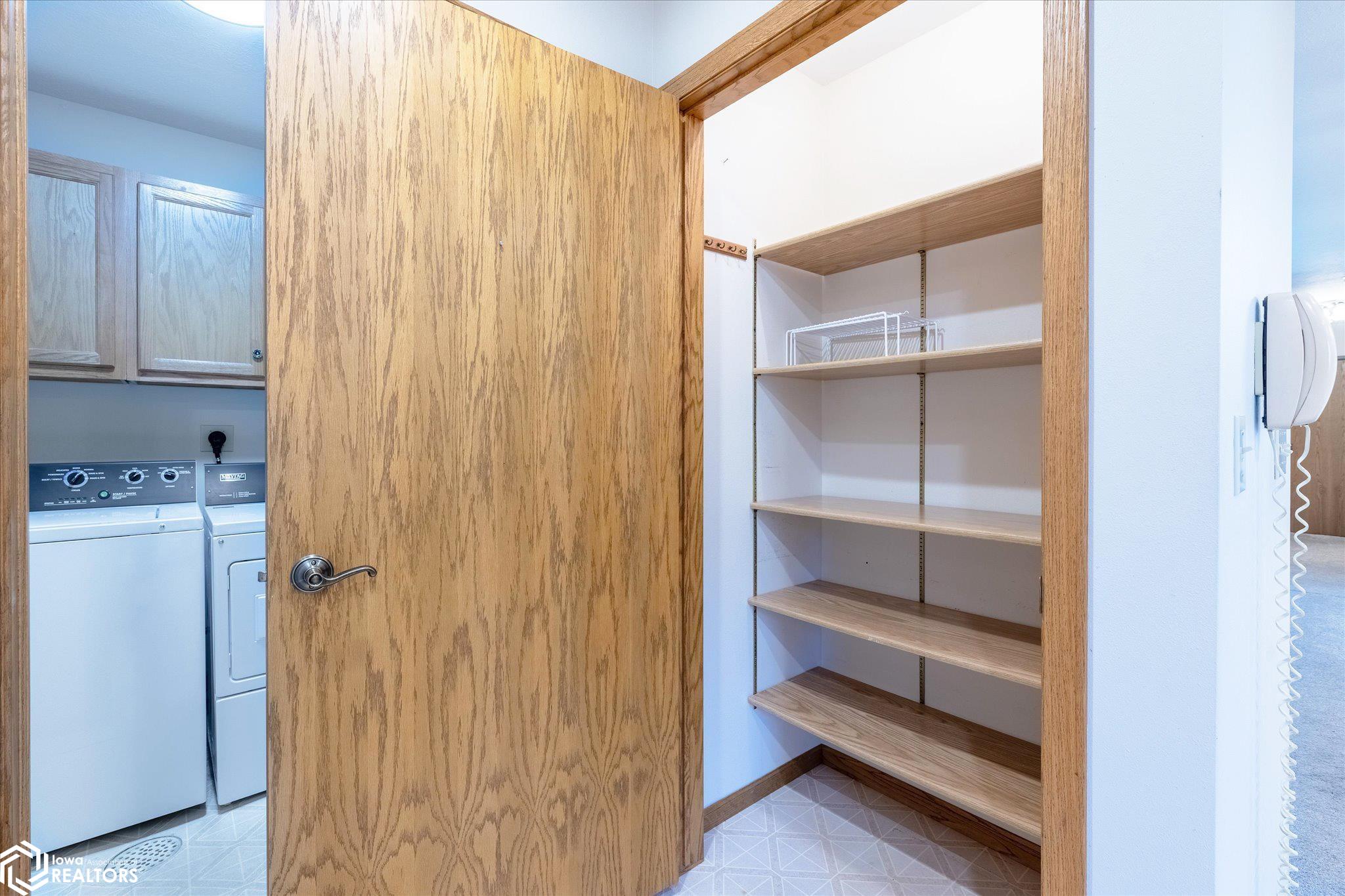 View of the interior of the large pantry in the kitchen.