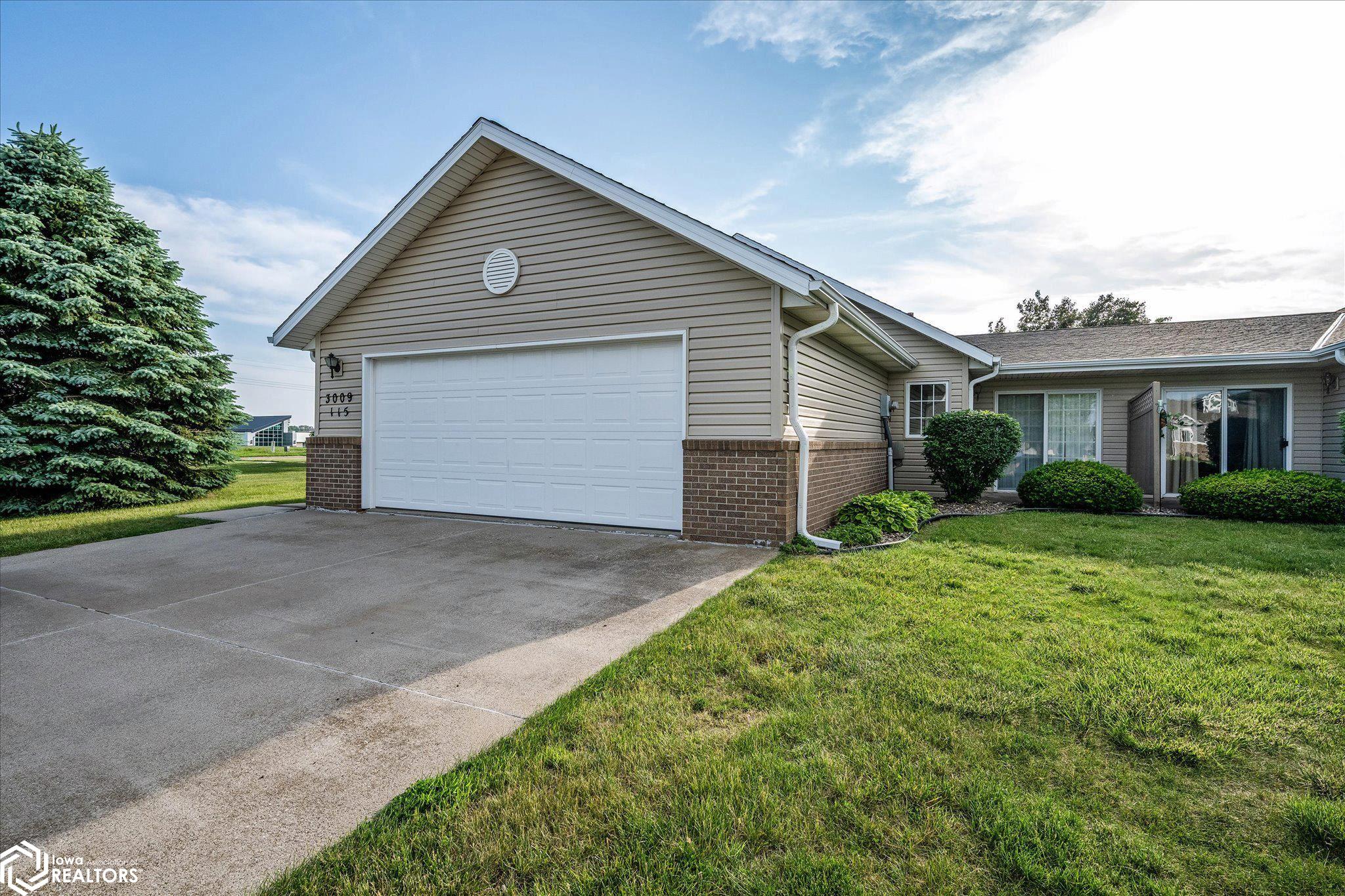 View of attached garage.