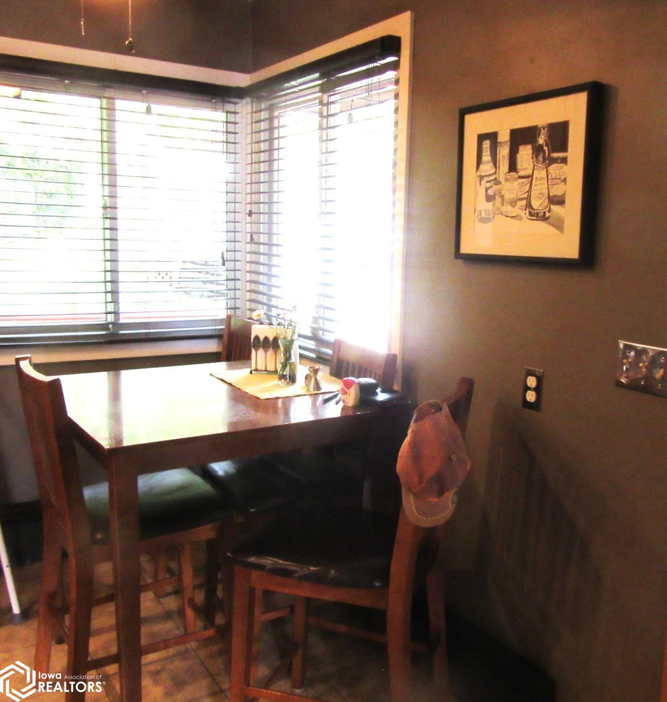Table for cup of coffee or bowl of Soup looking out corner windows.