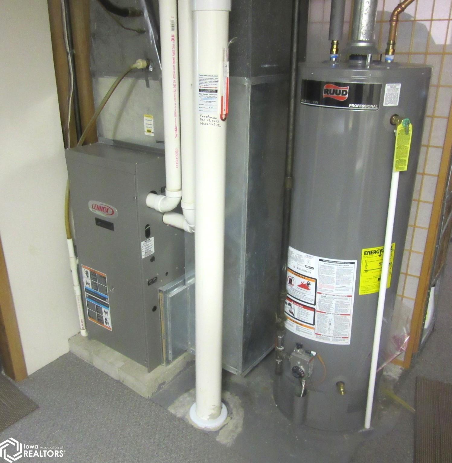 Mechanical area w/radon mitigation system