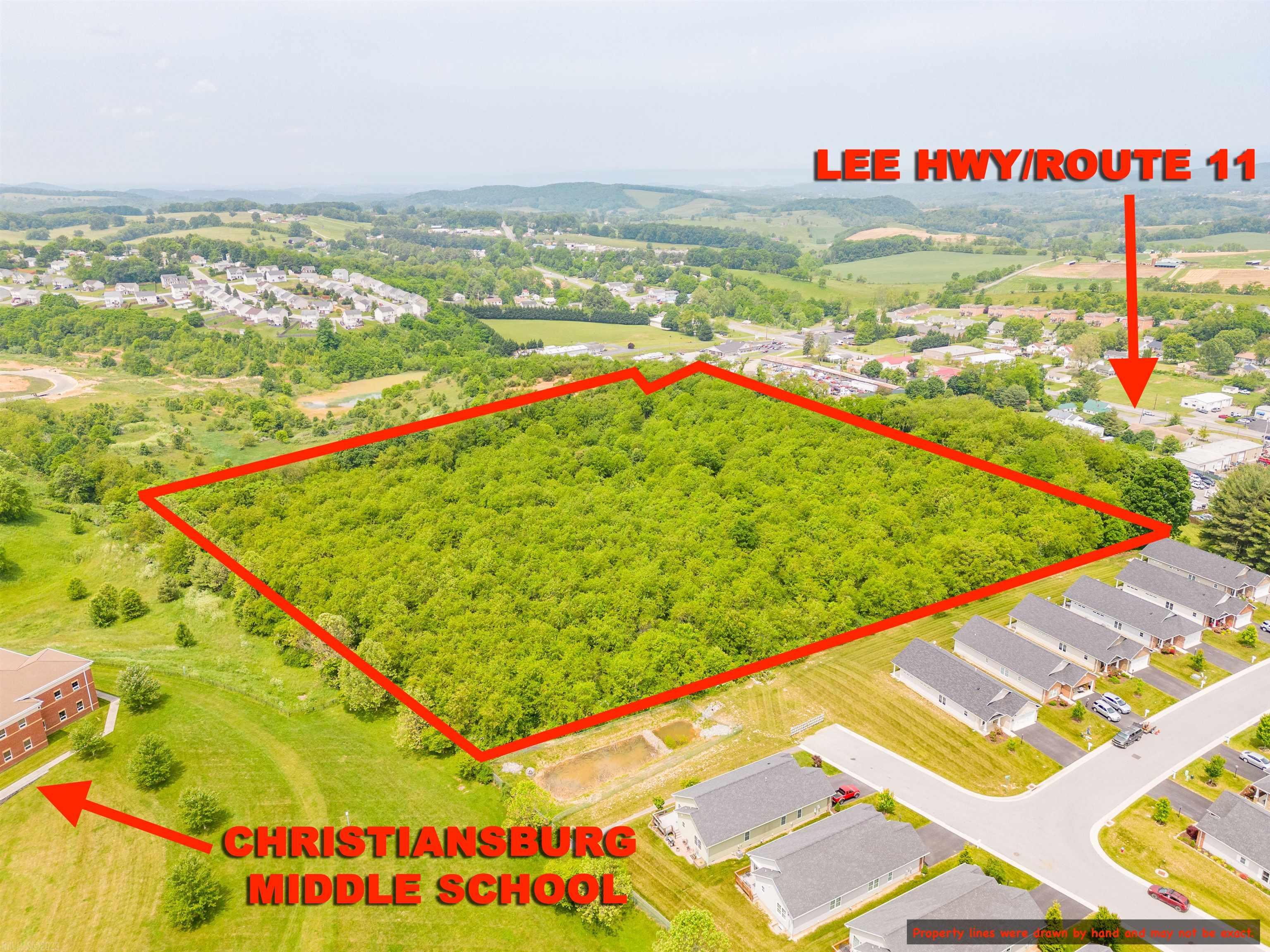 This property possesses absolutely tremendous location as it sits just a mile and a half drive from I81 and a quarter mile off Rt. 11. Not only that it also neighbors Christiansburg Middle School, the Harkrader Sports complex, as well sitting directly between the Windsong Heights and Kensington developments. This 8+ acre wooded tract is ripe for opportunity and sits right in the perfect path for a new housing development!